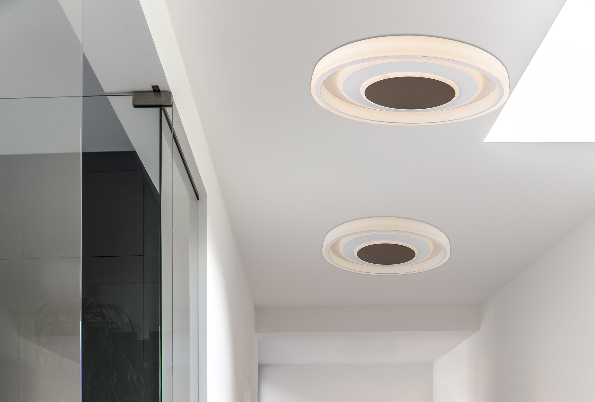 GLOBO LIGHTING Deckenleuchte »GOFFI« LED-Modul 1 Stk. Deckenleuchte Weiß/Braun, Acryl/Opal, dimmbar, LED 72W