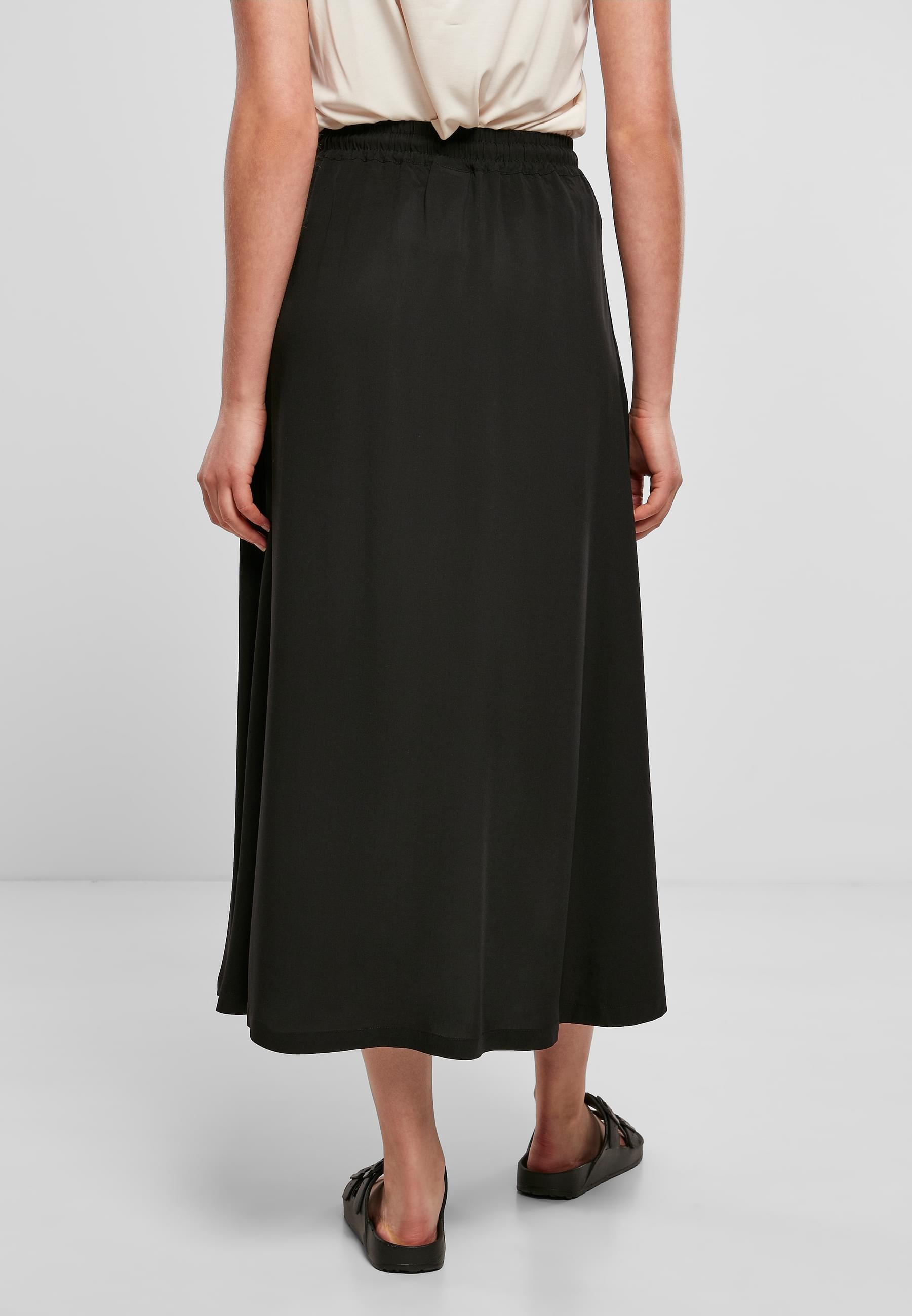 URBAN CLASSICS Jerseyrock »Urban Classics Damen Ladies Viscose Midi Skirt«, (1 tlg.)