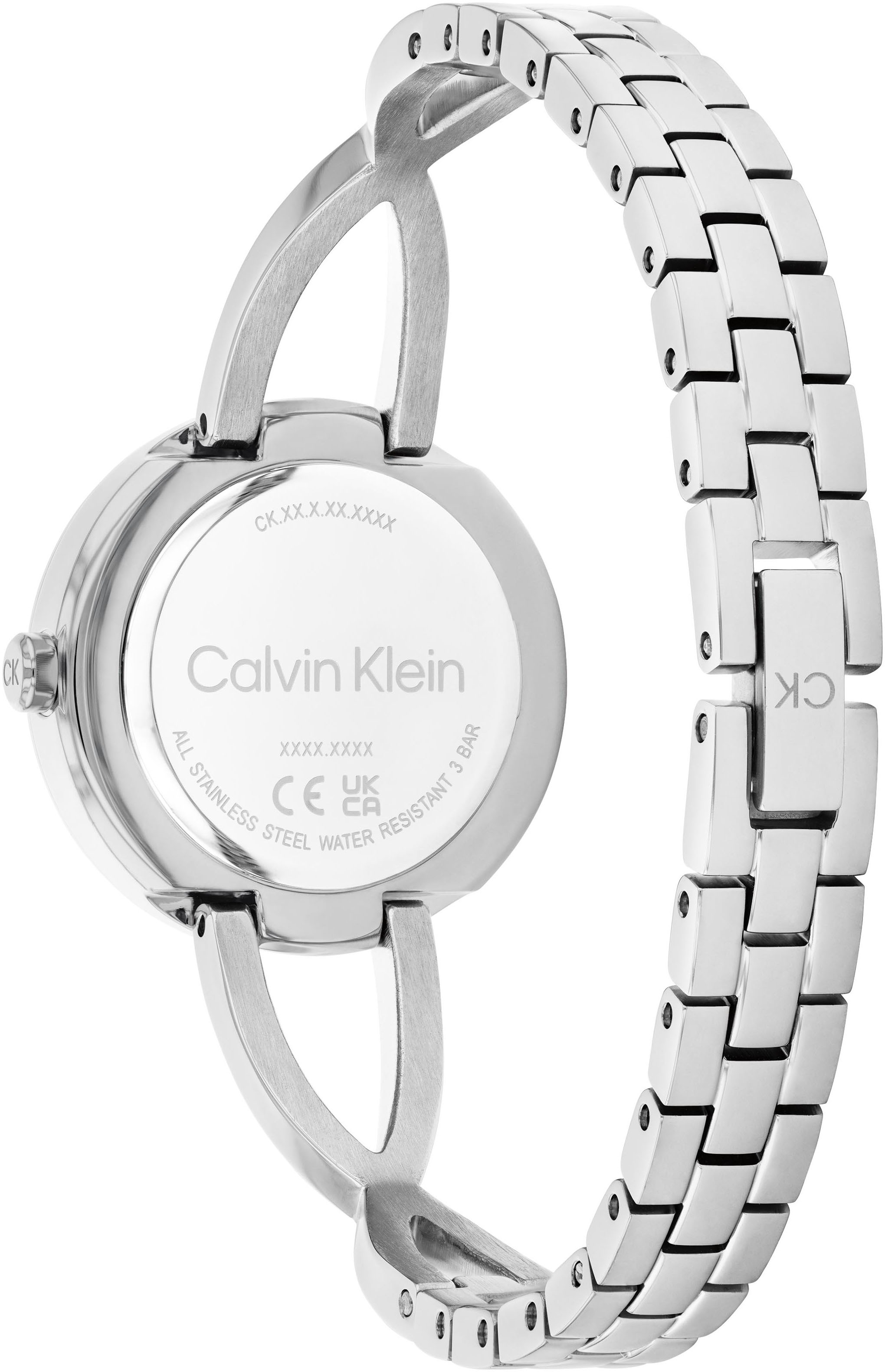 Calvin Klein Quarzuhr »Sculpted Embrace«, Armbanduhr, Damenuhr, Edelstahlarmband, analog, Glassteine