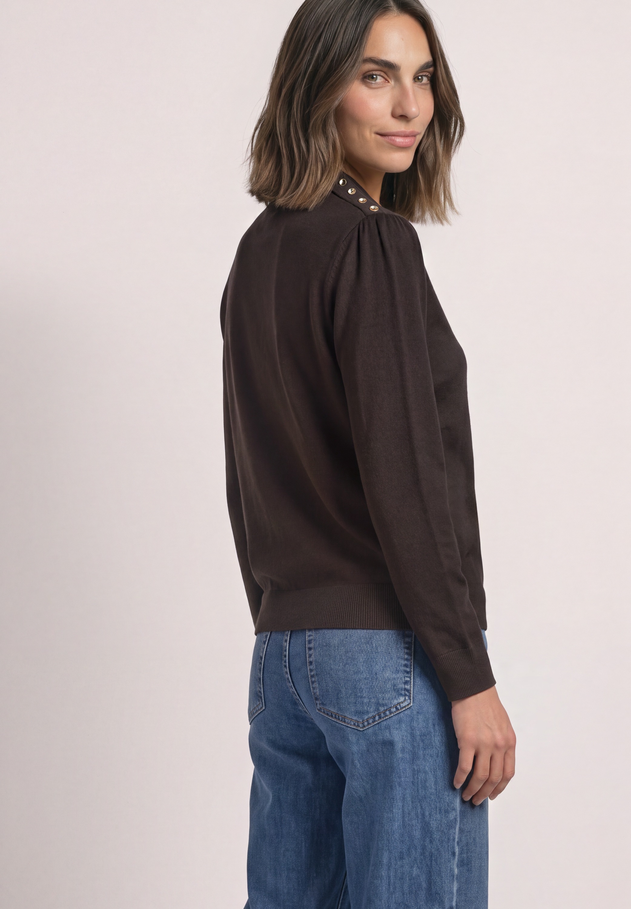 STREET ONE Stehkragenpullover aus softem Materialmix