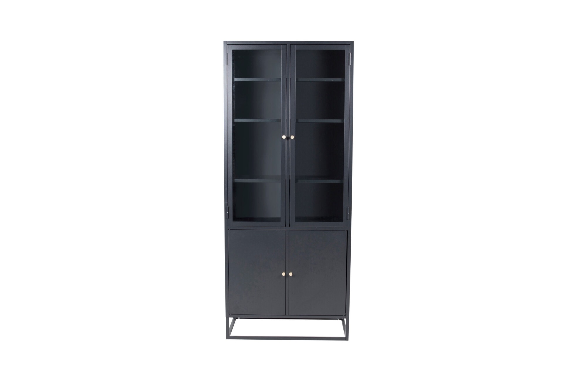 Venture Home Vitrine "Bakal, hoher Stauraumschrank aus Stahl, 4 Türen, Höhe 190 cm" Hochschrank, Pulverbeschichtung, Glastüren, Einlegeböden, kultiviert