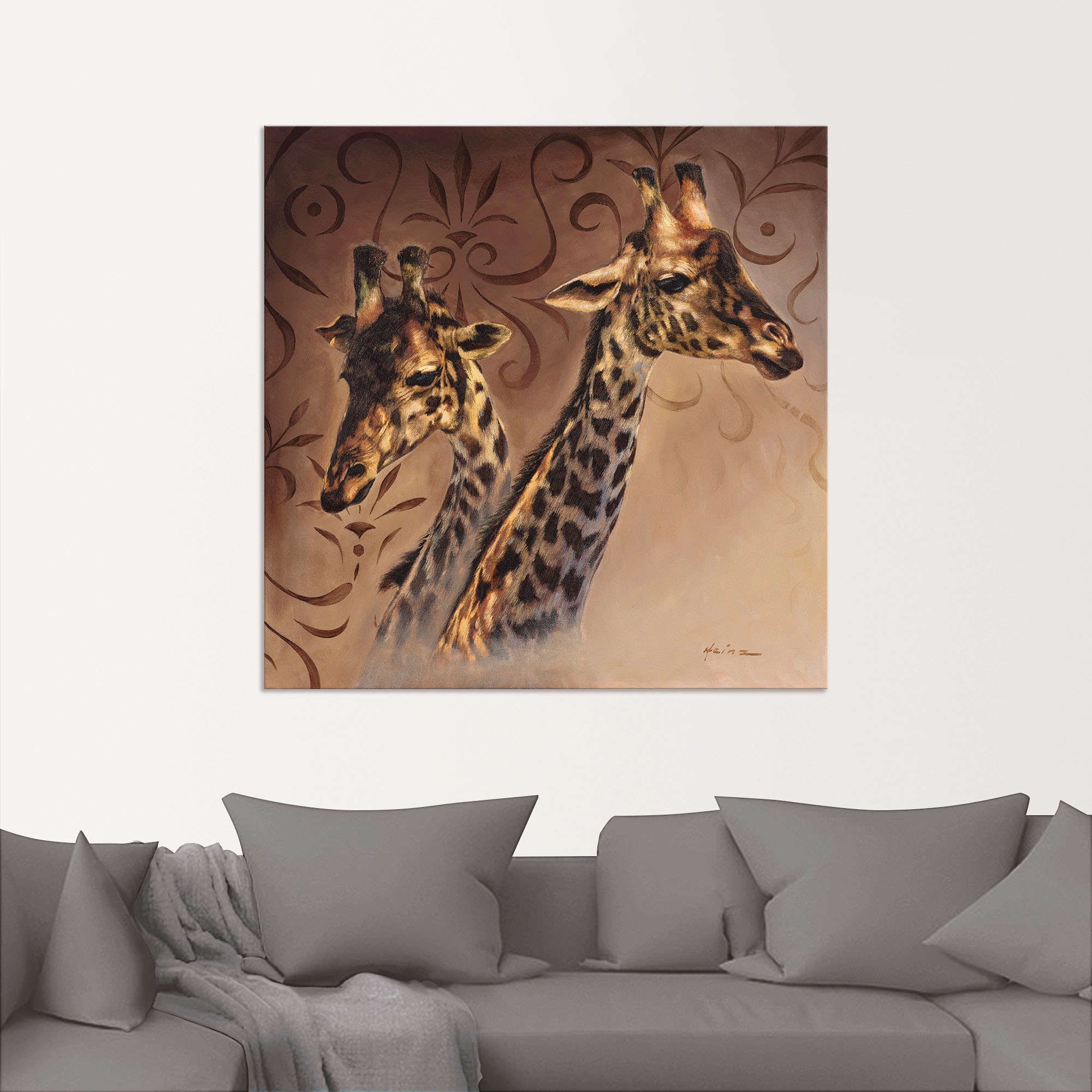 Artland Wandbild »Giraffen Porträt«, Wildtiere, (1 St.), als Alubild, Outdoorbild, Leinwandbild in verschied. Größen