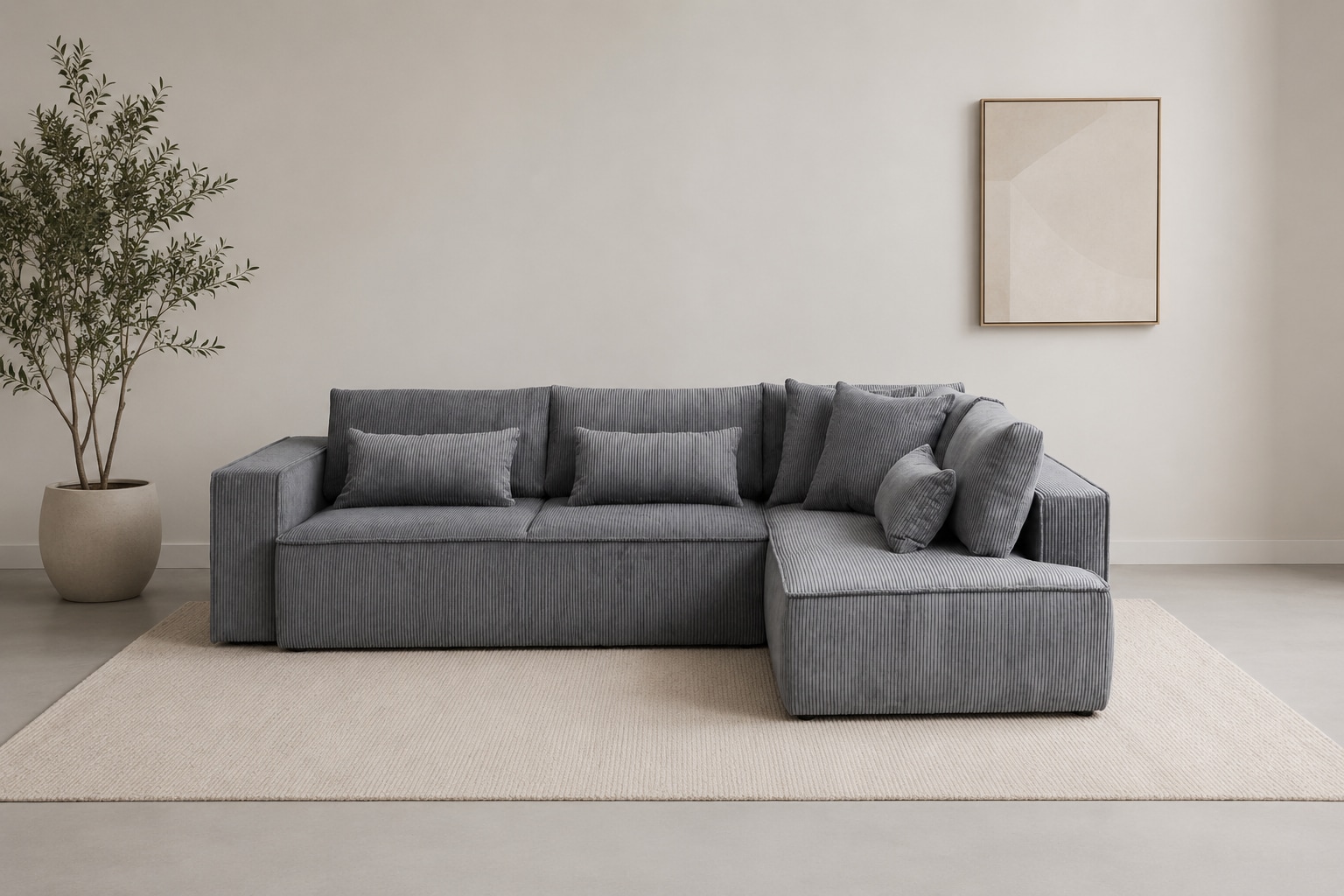 OTTO home Ecksofa "Tillian, Schlafsofa" Breite 294 cm, Breitkord, Sitzfläche mit Taschenfederkern