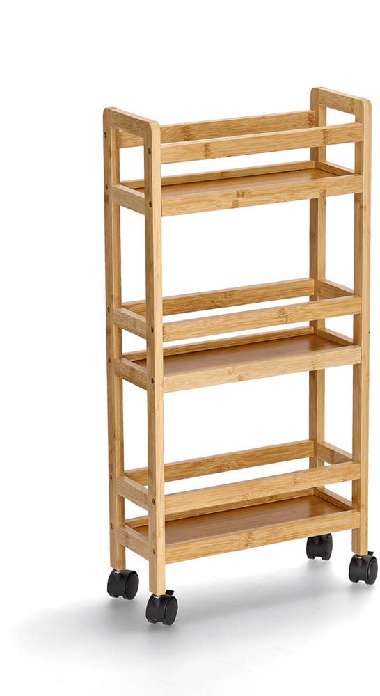 Zeller Present Rollwagen, natur, Bambus / MDF, inkl. 4 Rollen
