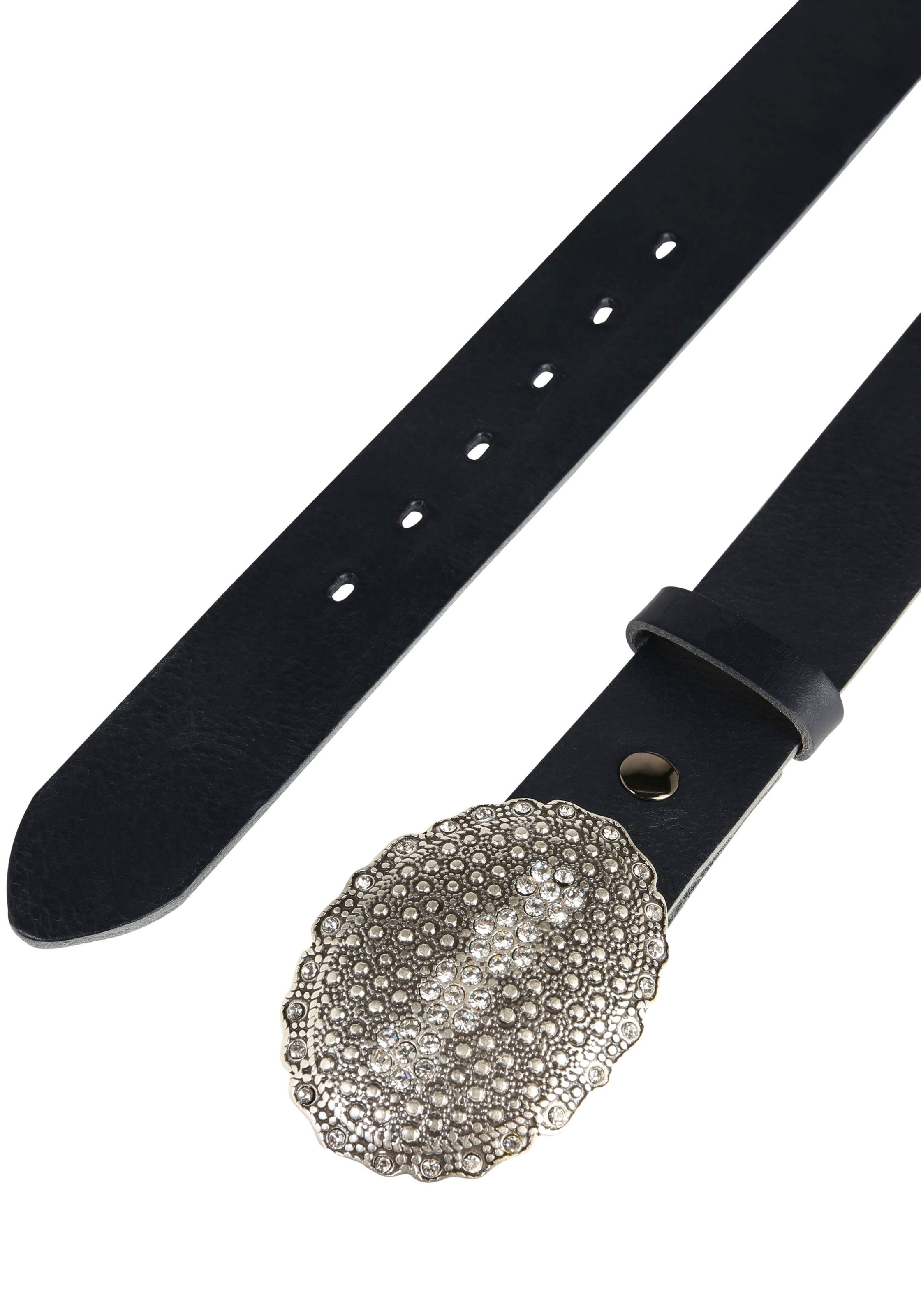 RETTUNGSRING by showroom 019° Ledergürtel, mit austauschbarer Schließe »Oval Nieten Mit Strass«