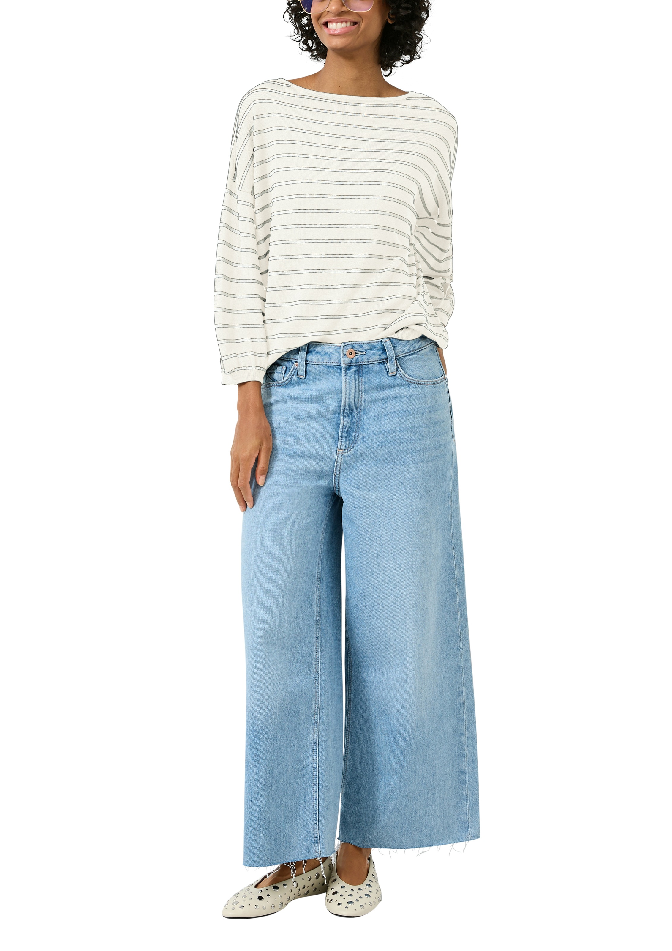 Thumbnail - QS 3/4 Arm-Pullover gestreift, mit Viskose