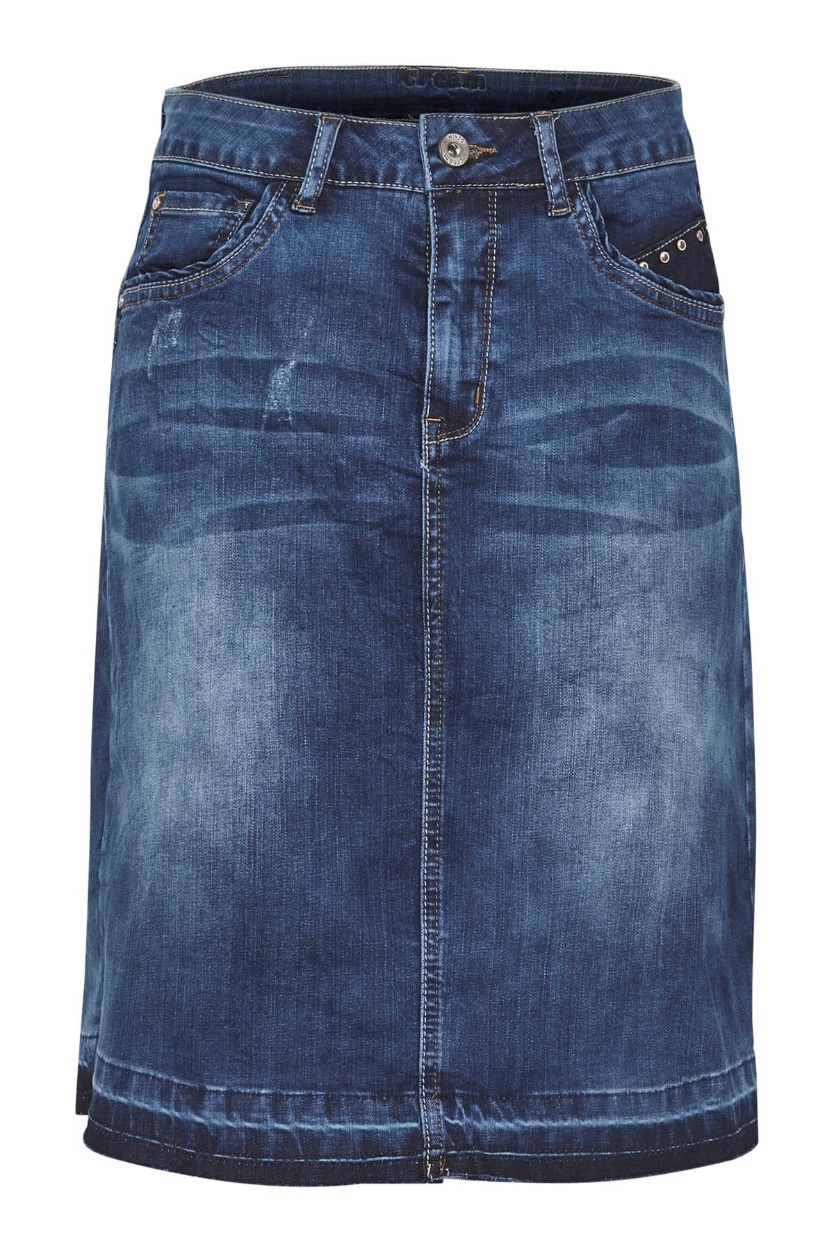 Cream Midirock "Damen Rock Patched"