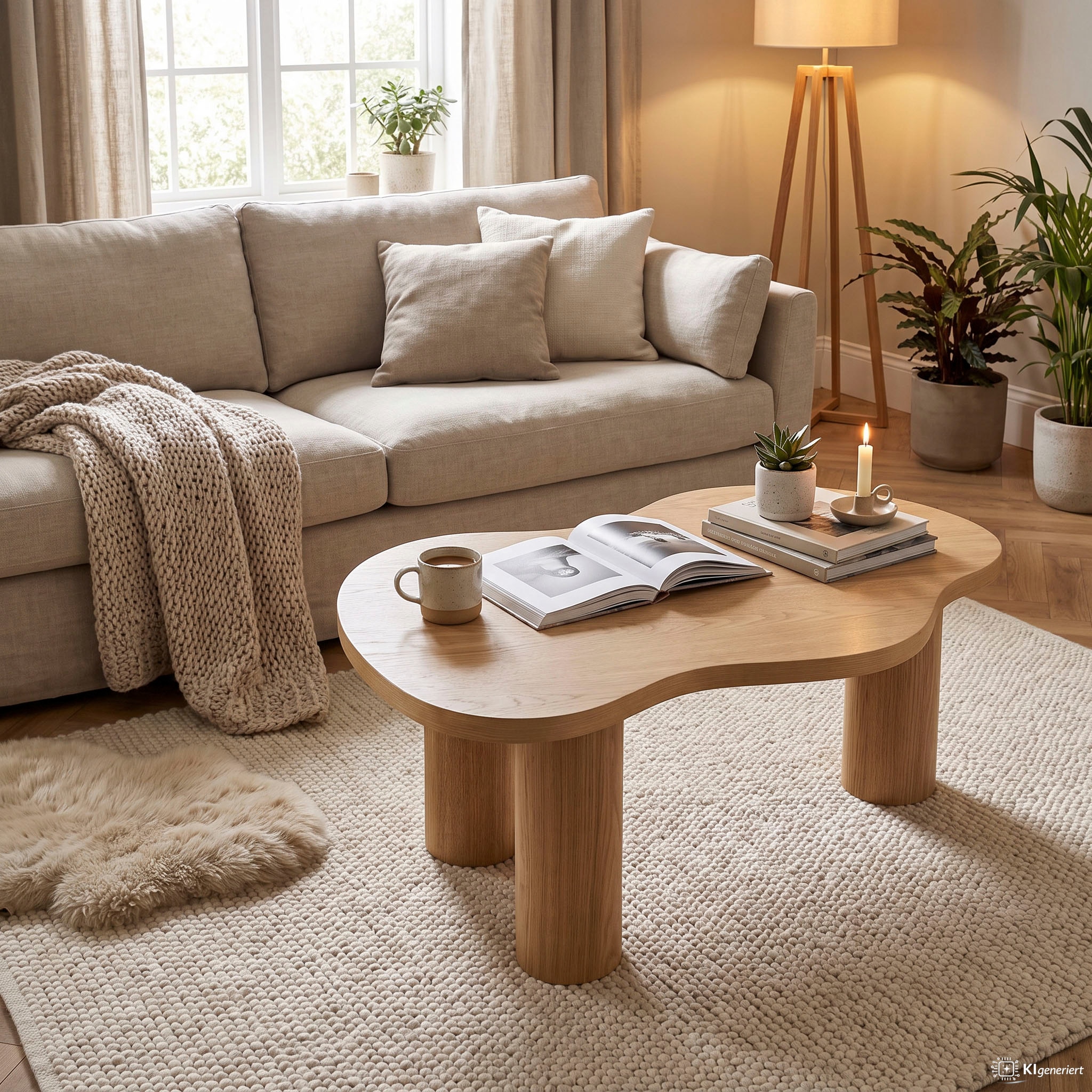 SalesFever Couchtisch »Couchtisch 90x51 cm« Markante organische Form mit skulpturalem Charakter
