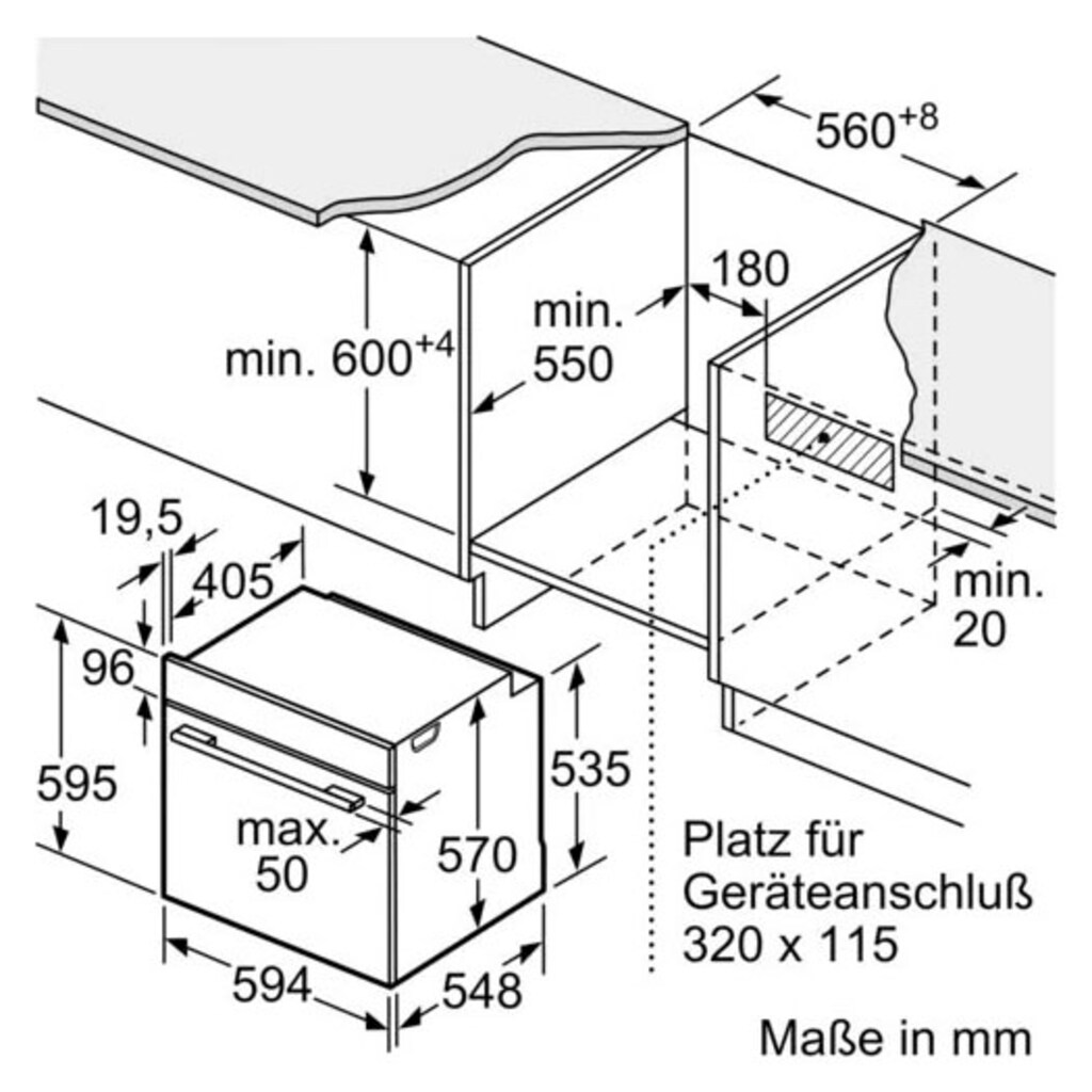 BOSCH Elektro-Herd-Set »HND411VR62«, HEA513BR2, mit Teleskopauszug nachrüstbar