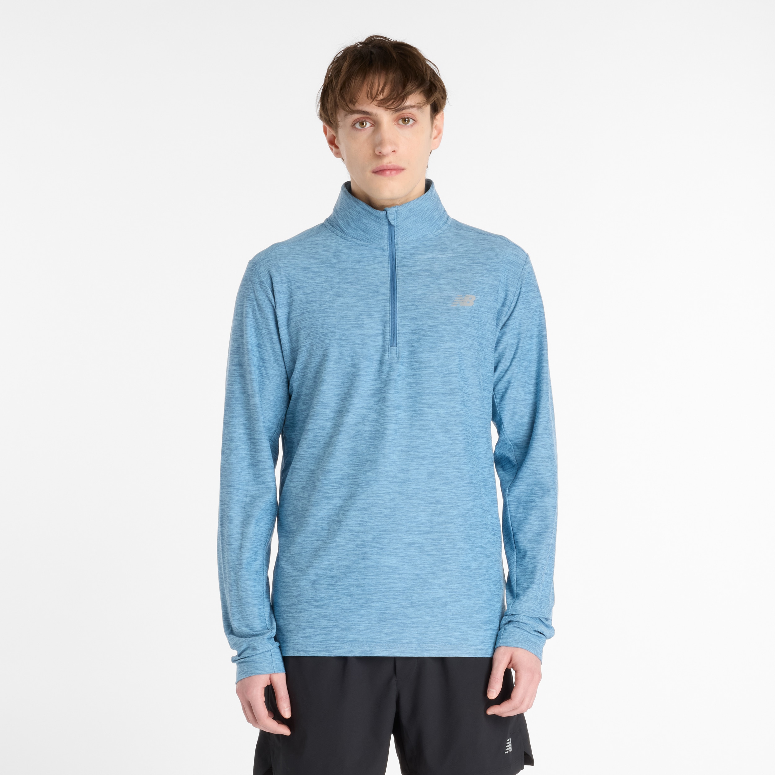 New Balance Laufshirt "Space Dye 1/4 Zip" Mit Label