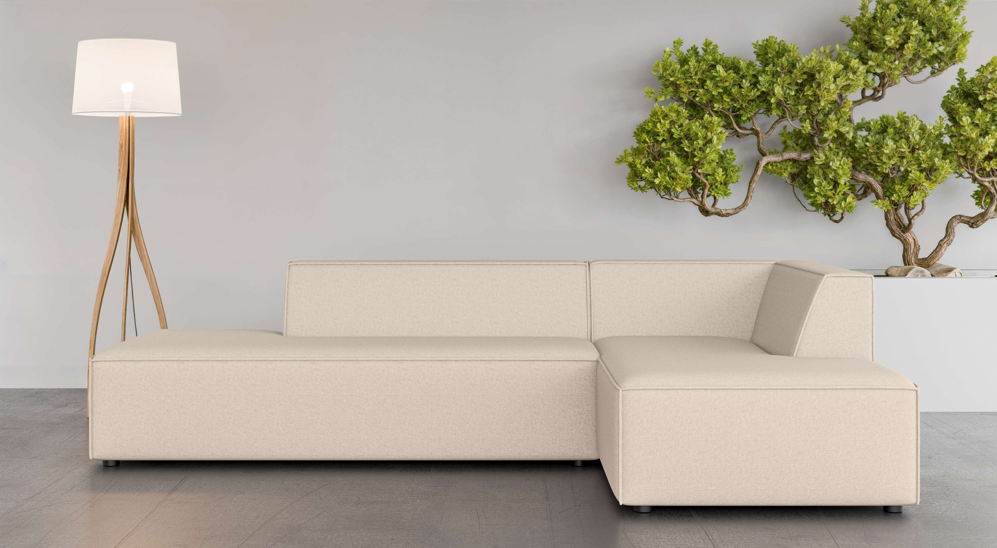 OTTO home Ecksofa "Ecksofa Cavan mit Ottomane links oder rechts bestellbar" L-Form mit Wellenunterfederung, Maße B/T/H: 270/180/72 cm