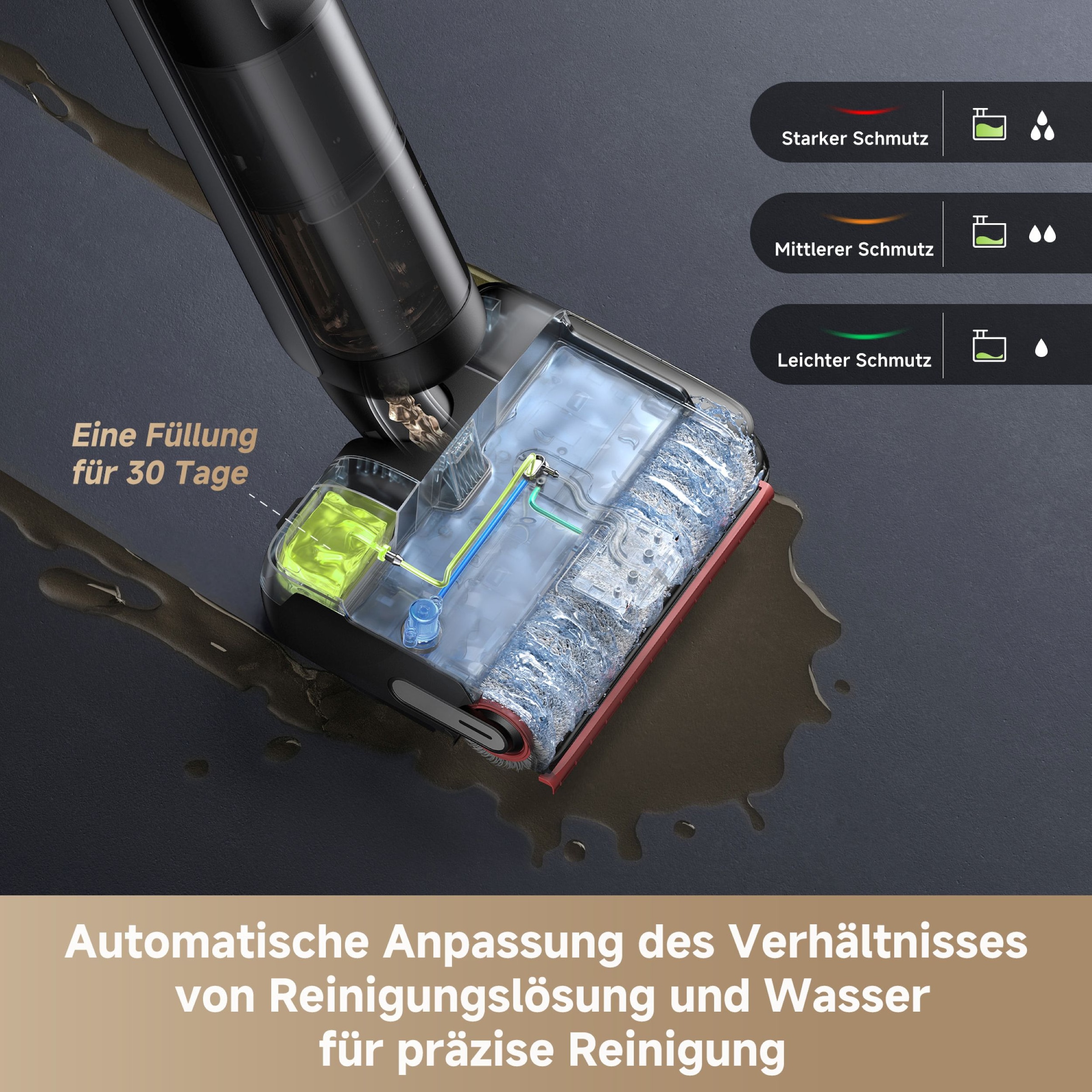 Dreame Nass-Trocken-Sauger »H15 Pro Foam Wash«, Kombi aus Warmwasser-Schaumreinigung, 180°-Design, 23.000 Pa Saugkraft