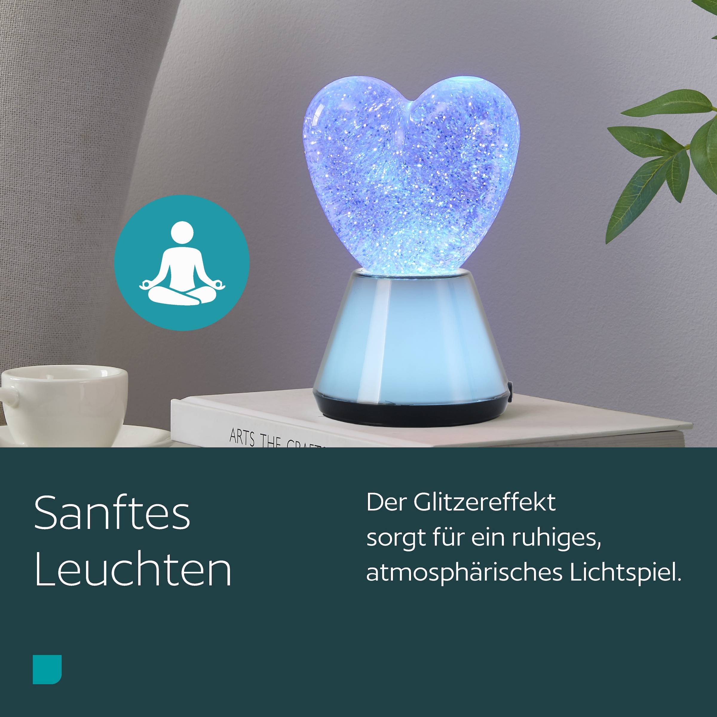 EGLO LED Tischleuchte »GLITTER« LED-Modul 1 Stk. LED Glitzer Tischlampe Glitter, RGB Glitzerlampe mit Farbwechsel