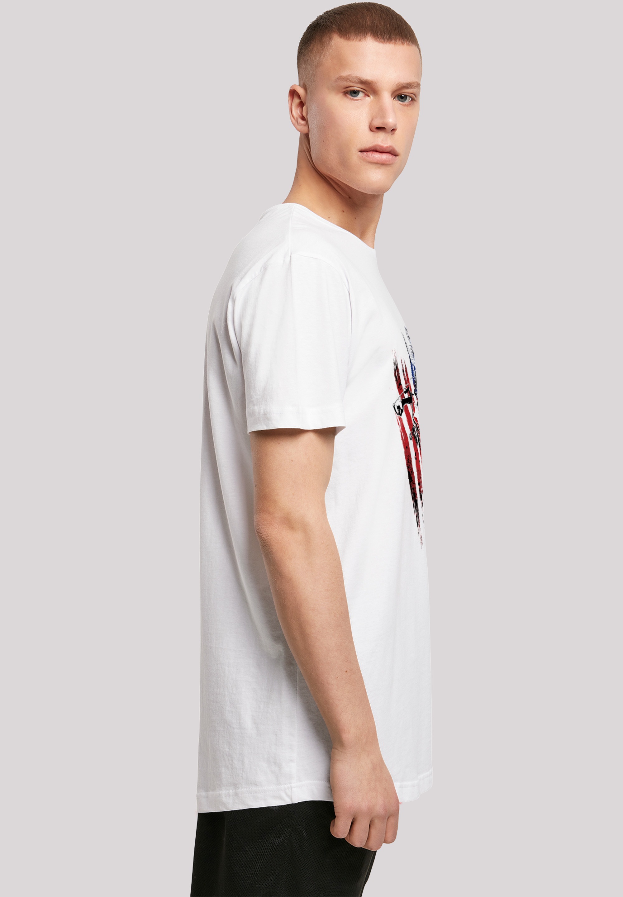 F4NT4STIC T-Shirt »Marvel Avengers Captain America Streaks«, Herren,Premium Merch,Lang,Longshirt,Logo Print