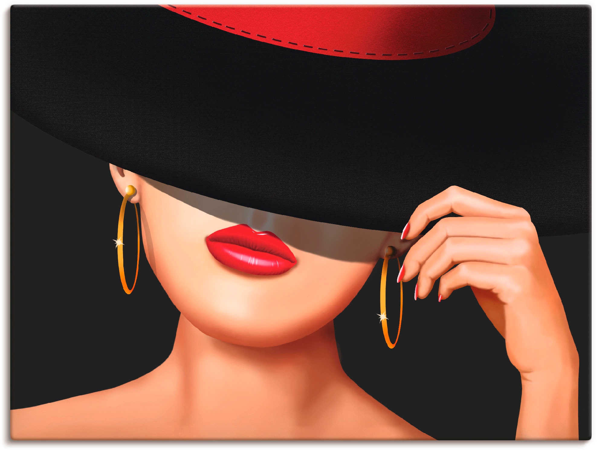 Artland Leinwandbild "Die Lady von der Rennbahn" Frau 1 Stk. tlg. auf Holzr günstig online kaufen