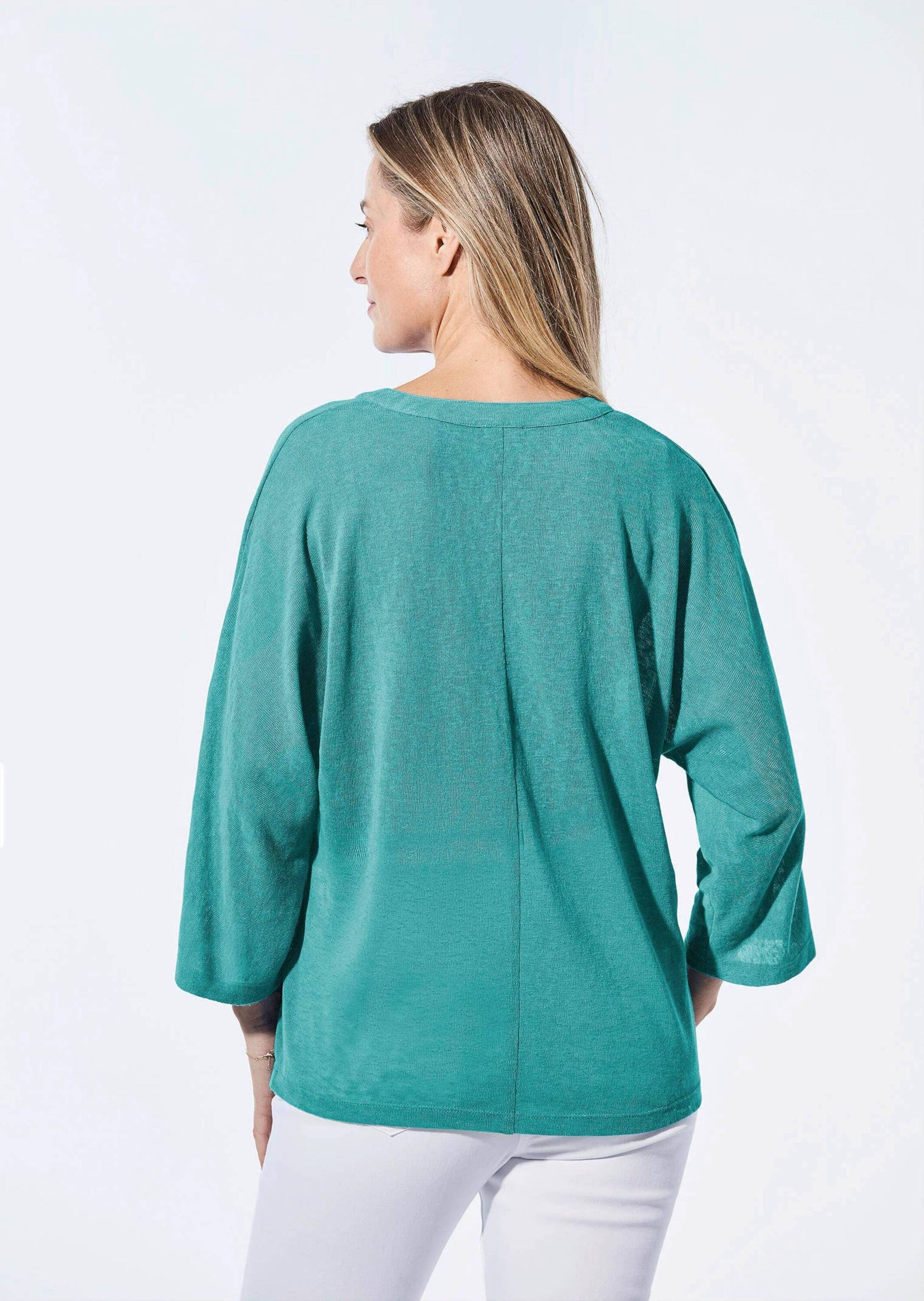GOLDNER Kurzarmshirt »Shirt Shirt in Leinenoptik«