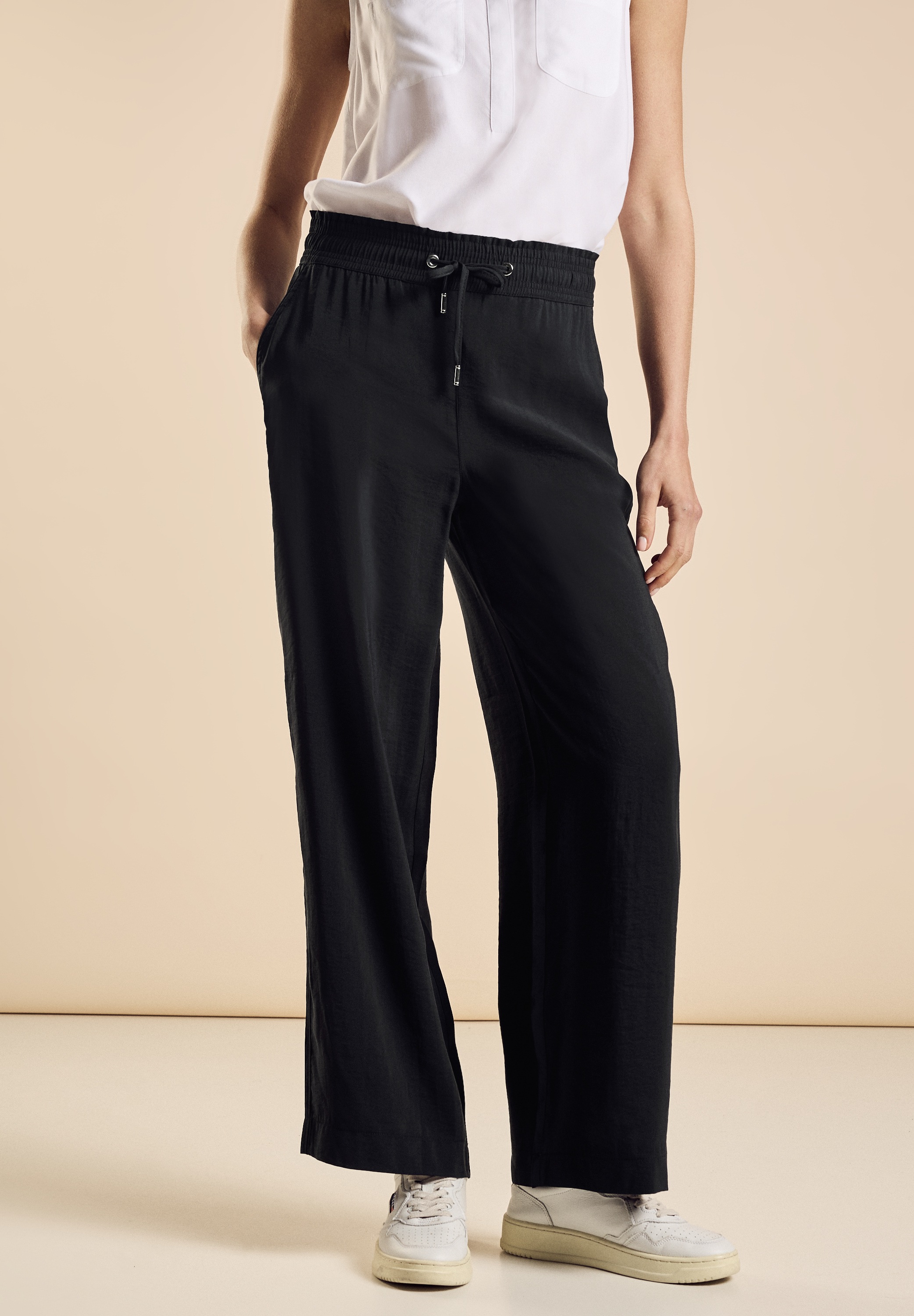 STREET ONE Stoffhose, Sommerhose mit Kordelzug