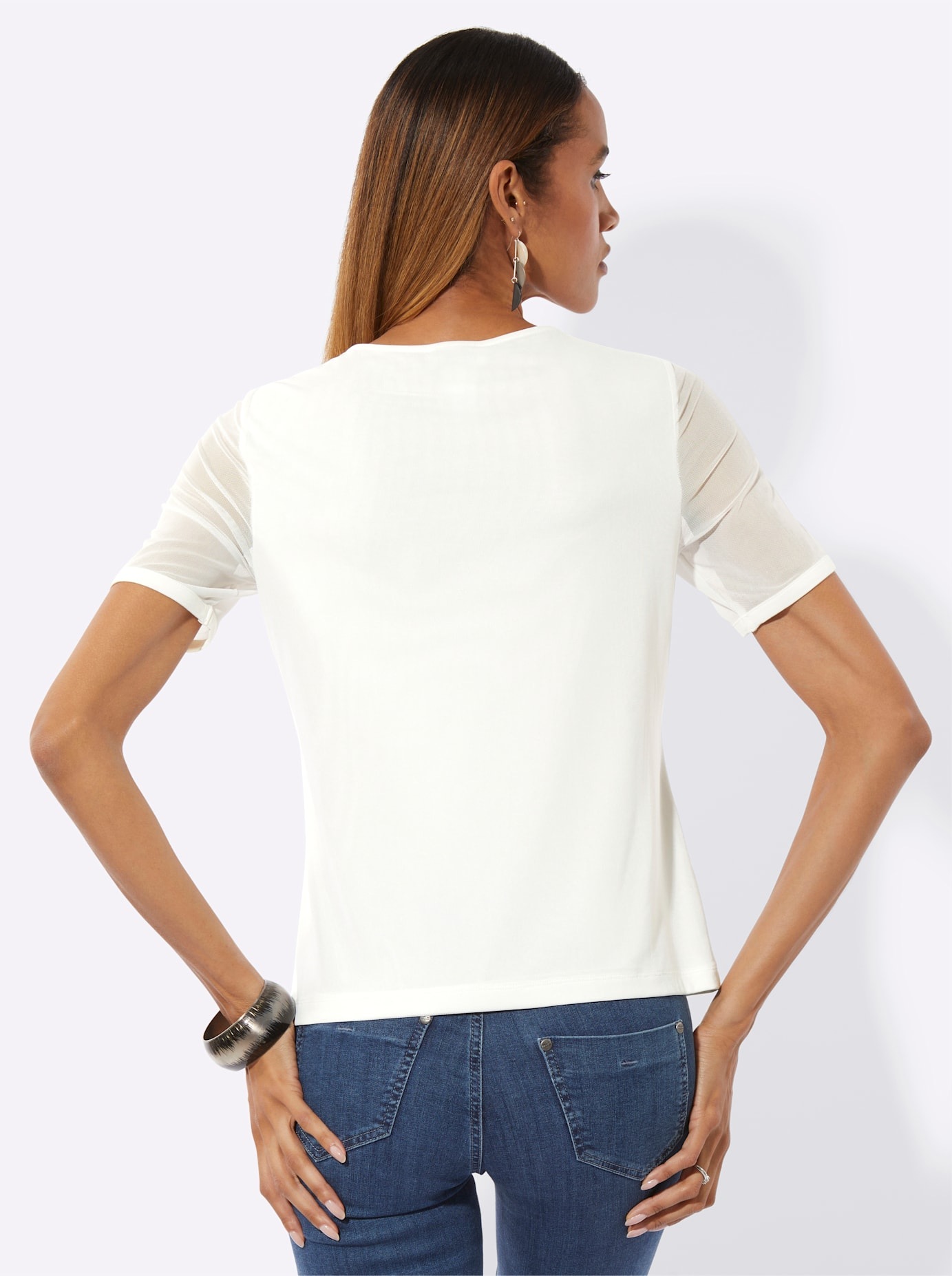 creation L Kurzarmshirt "Mesh-Shirt" 1 tlg. günstig online kaufen