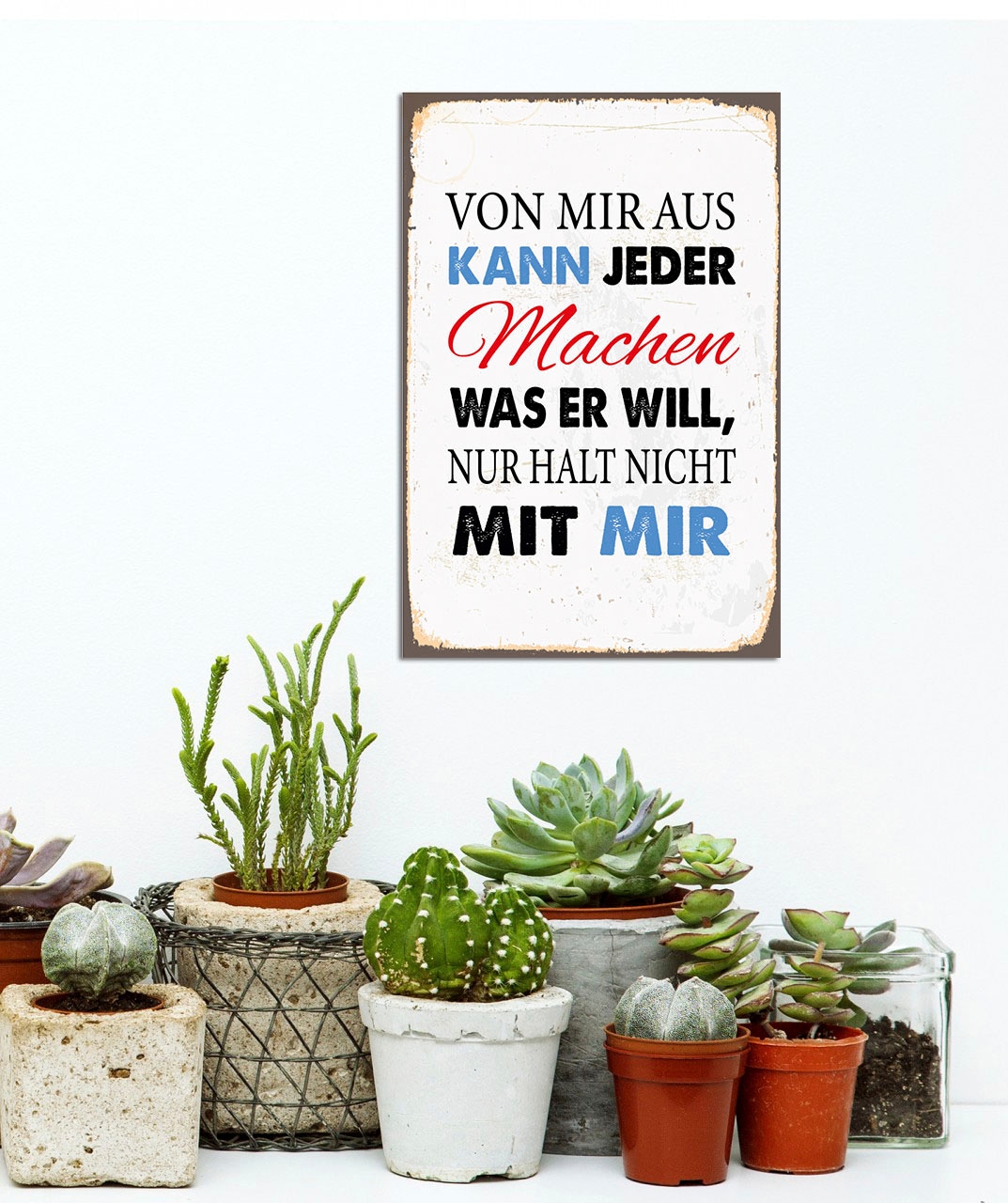 Metallbild »nicht mit mir«, Schriftzüge, (1 St.), Stahlschilder