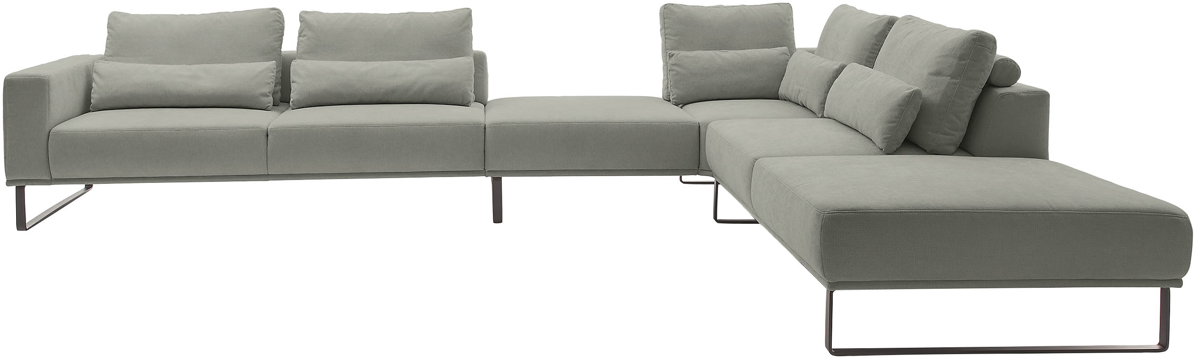 Musterring "JustB PM100 bequem, modern, elegant und viel Platz, bodenfrei" mit Zwischenhocker, wahlweise mit Funktion und Kissen, Maße 290 x 398