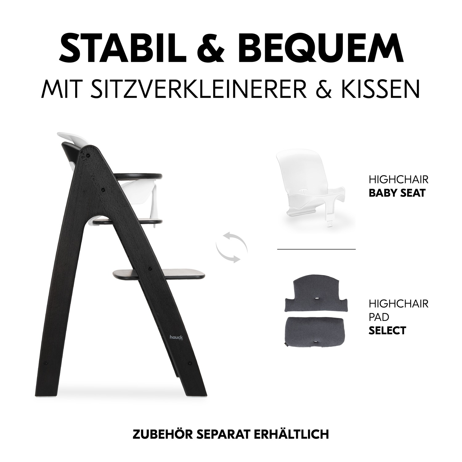 Hauck Hochstuhl »Arketa, Beech Blackwashed«, mitwachsend; FSC® - schützt Wald - weltweit