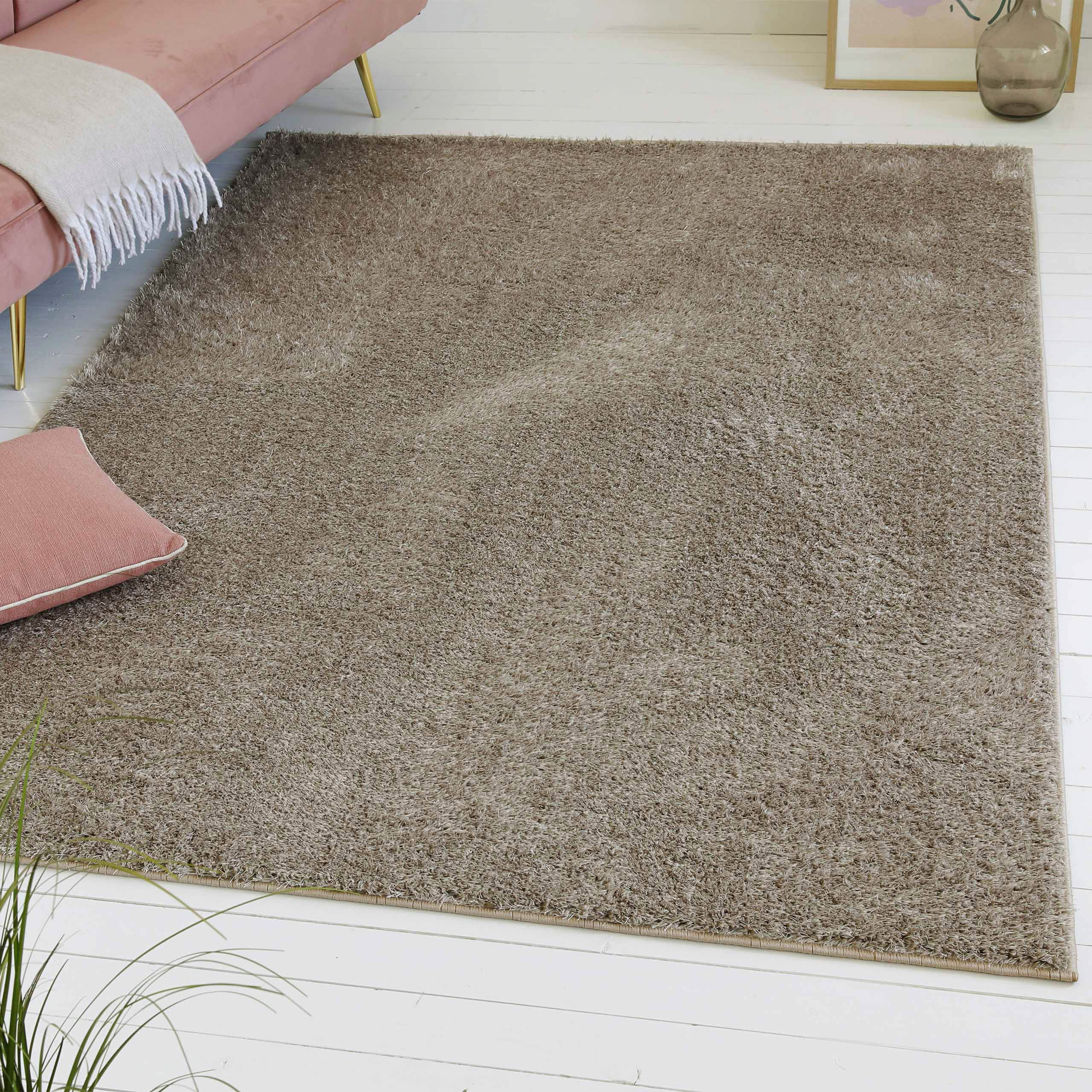 OTTO home Hochflor-Teppich "Nickolas, auch als Läufer erhältlich" rechteckig 30 mm Höhe Langflor, Shaggy, weicher Hochflor, uni farben, mit Glanz, Wohnzimmer
