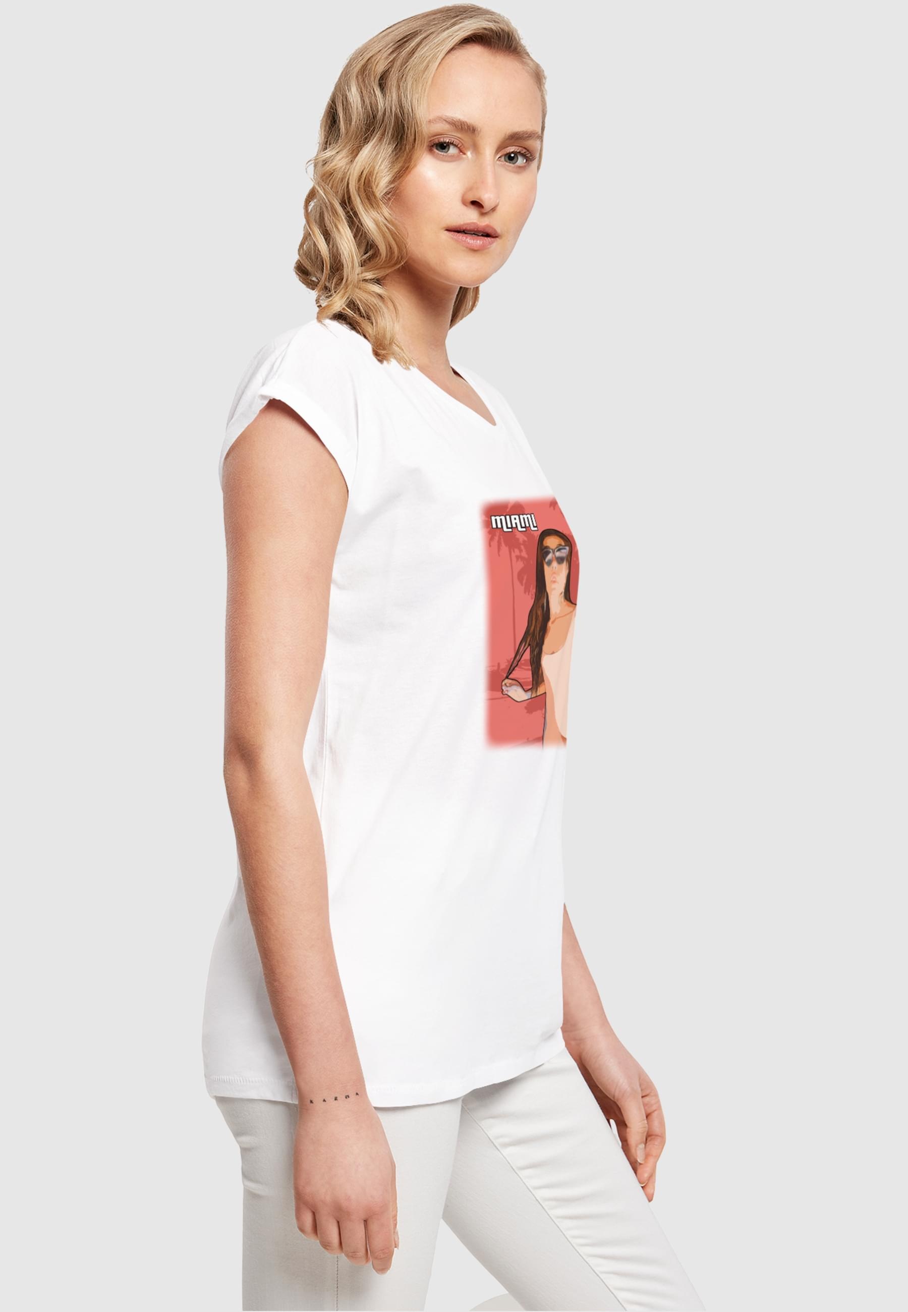 Merchcode T-Shirt »Merchcode Damen Laides Grand Miami Extended Shoulder Tee«, (1 tlg.)