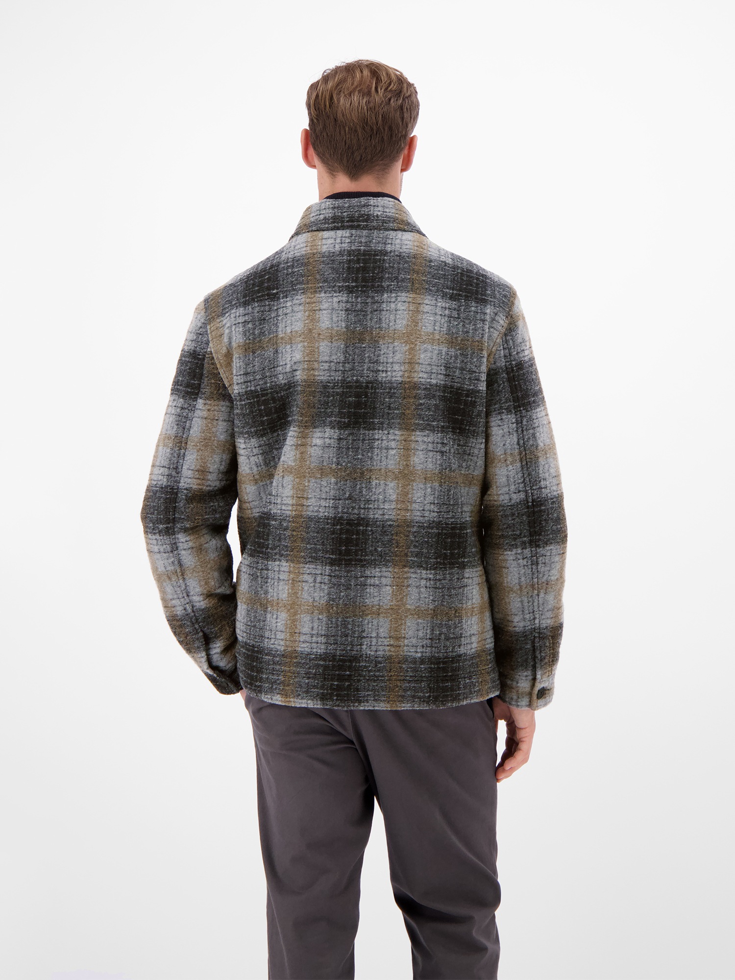 LERROS Outdoorjacke "LERROS Karierte Outdoor-Hemdjacke in Woll-Optik" ohne günstig online kaufen
