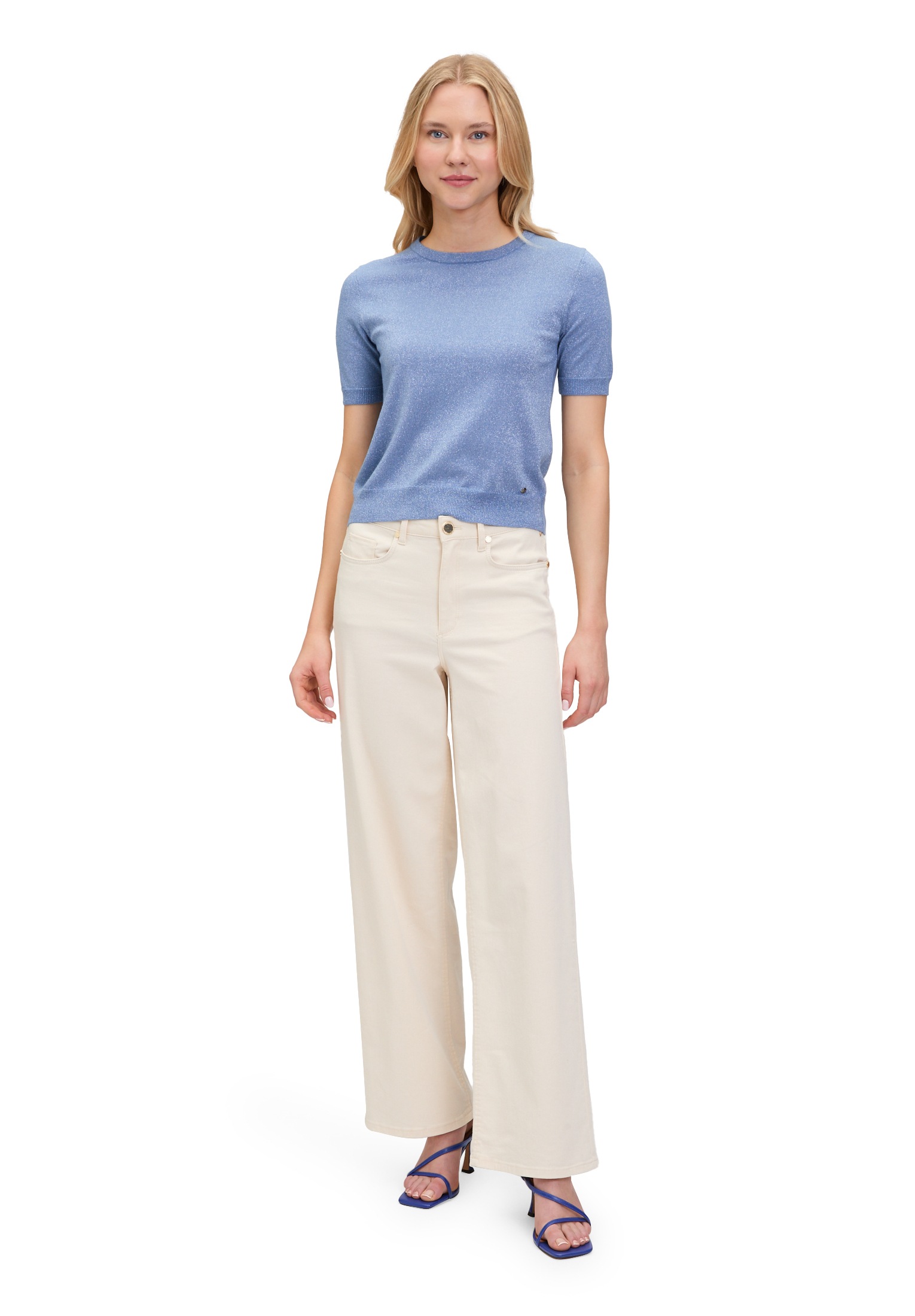 Betty&Co Kurzarmshirt »Betty & Co Feinstrickpullover mit Lurexfaden«, (1 tlg.)