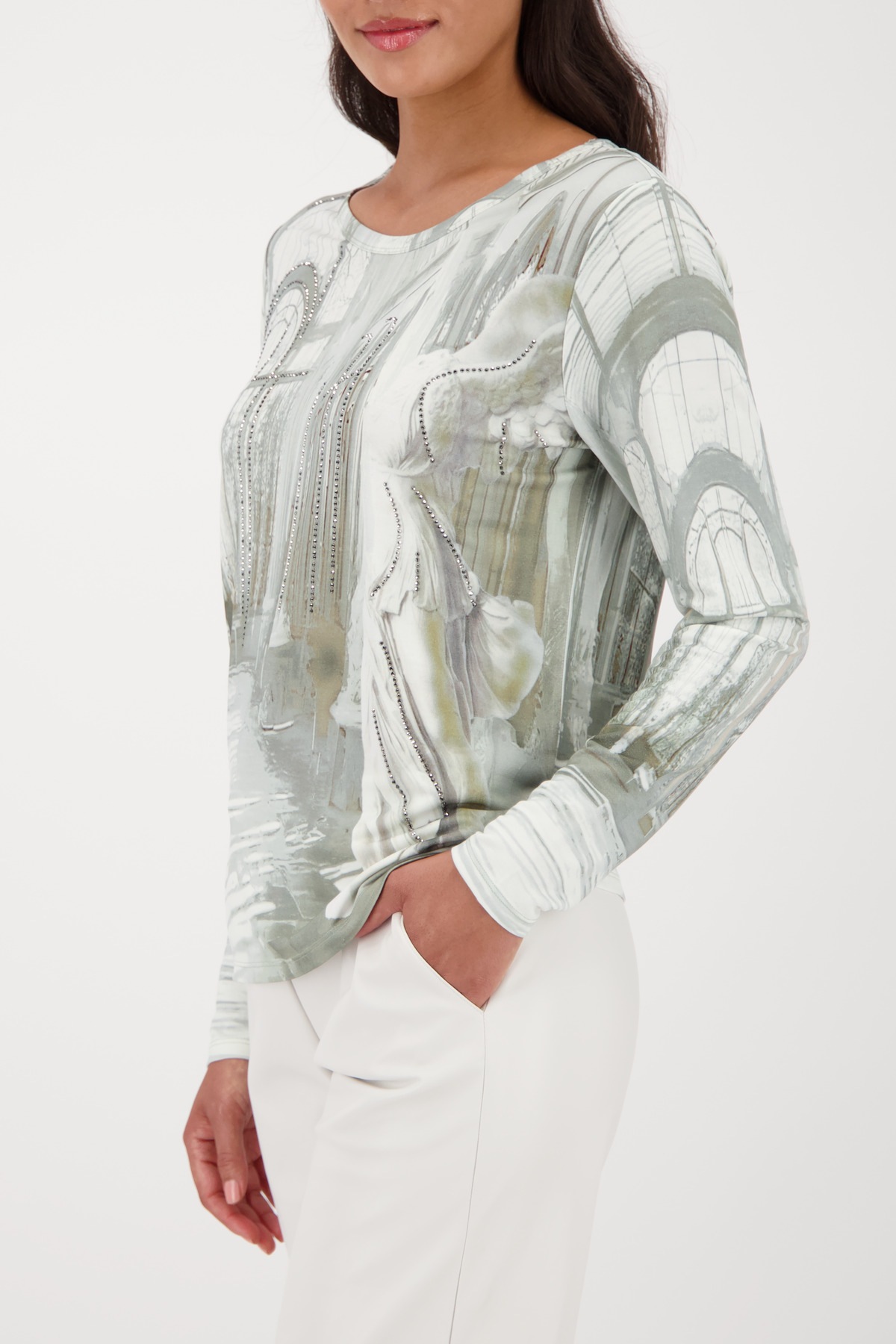 Monari Langarmshirt "Shirt Gallery allover" Regular fit mit Rundhalsausschn günstig online kaufen