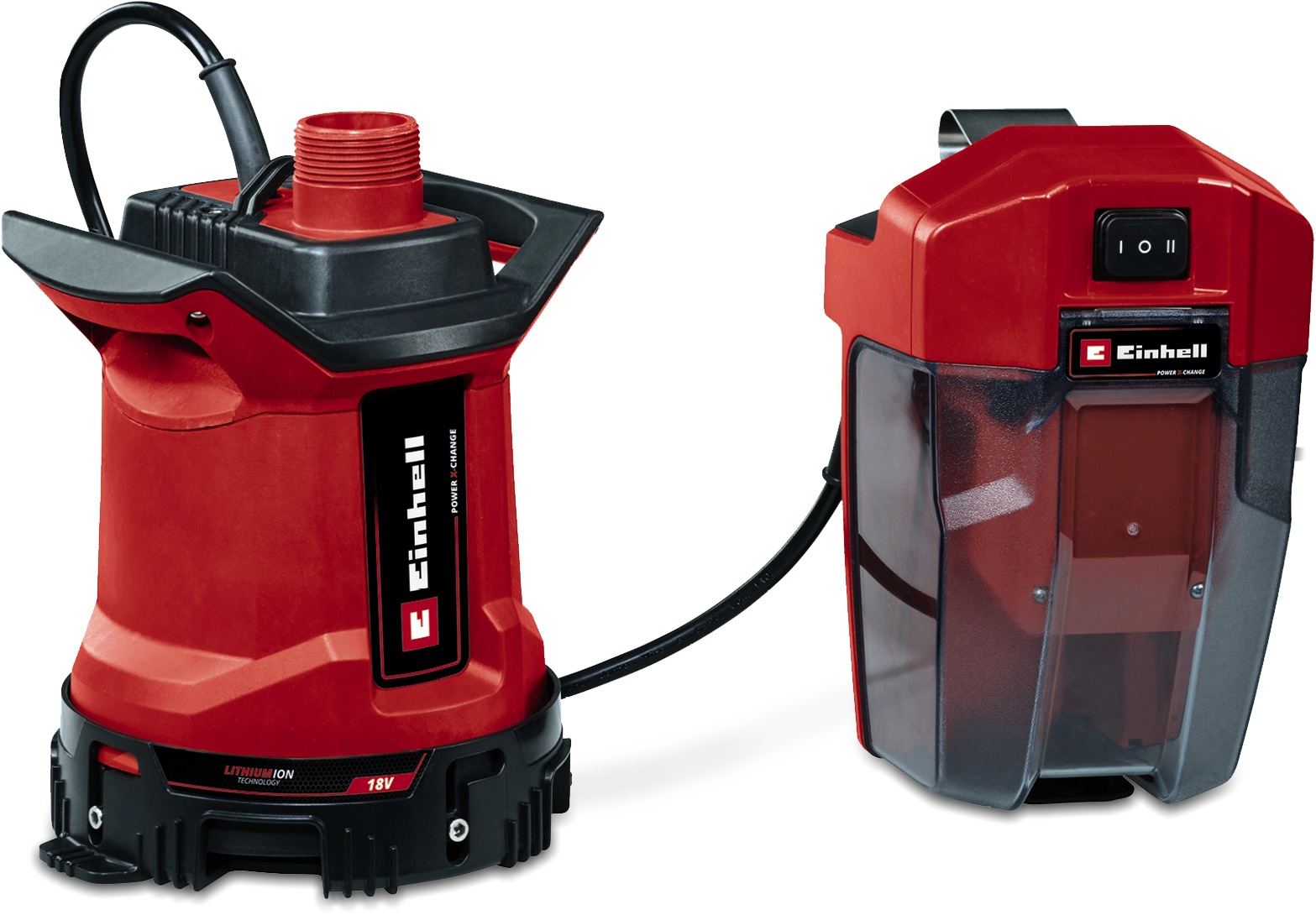 Schmutzwasserpumpe EINHELL, B:23,7cm H:32,4cm L:31,9cm, rot, Pumpen, "GE-DP 18/25 LL Li - Solo", 7.000 l/h, Power X-Change, ohne Akku und Ladegerät