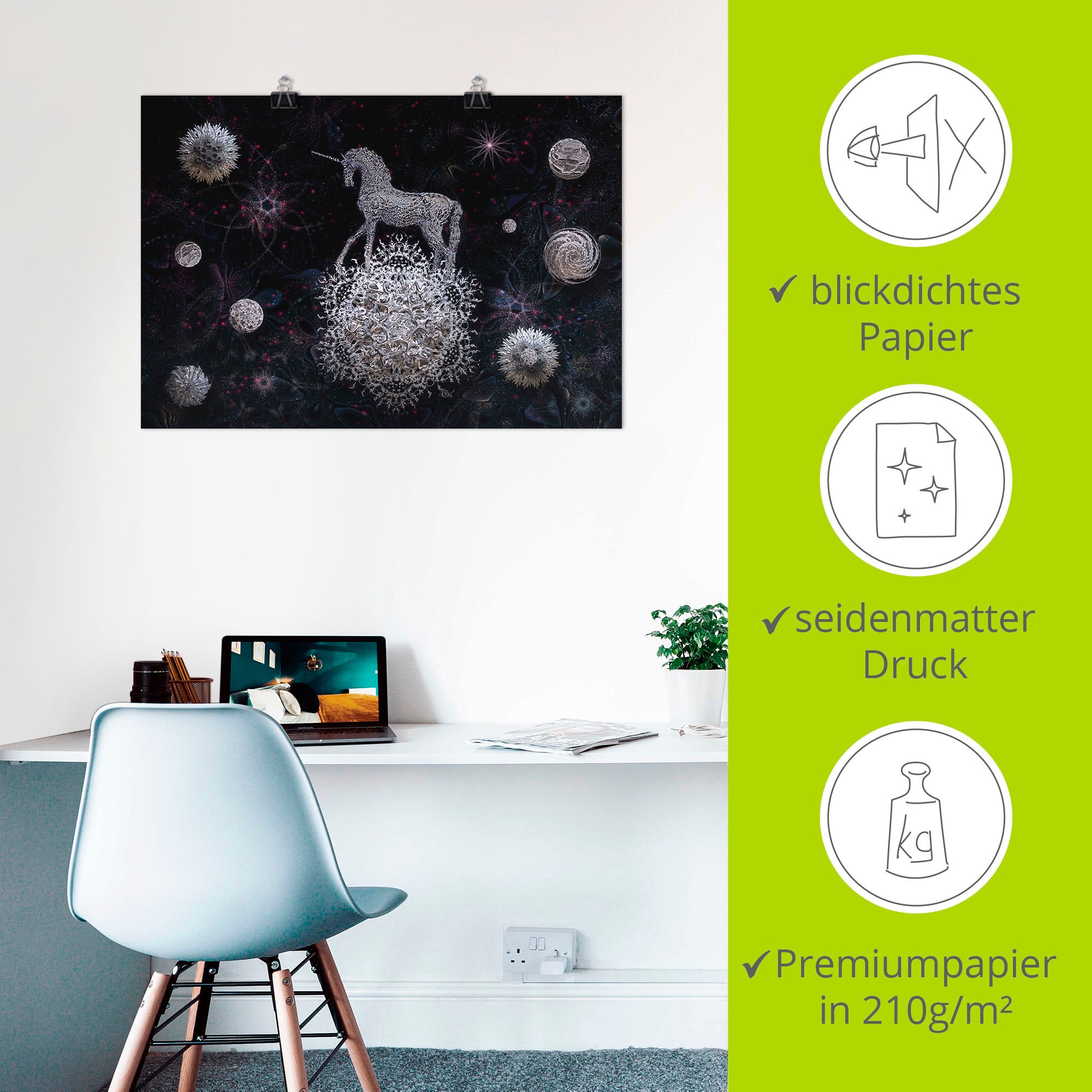 Artland Wandbild »Sternenritt«, Animal Fantasy, (1 St.), als Alubild, Leinwandbild, Wandaufkleber oder Poster in versch. Größen