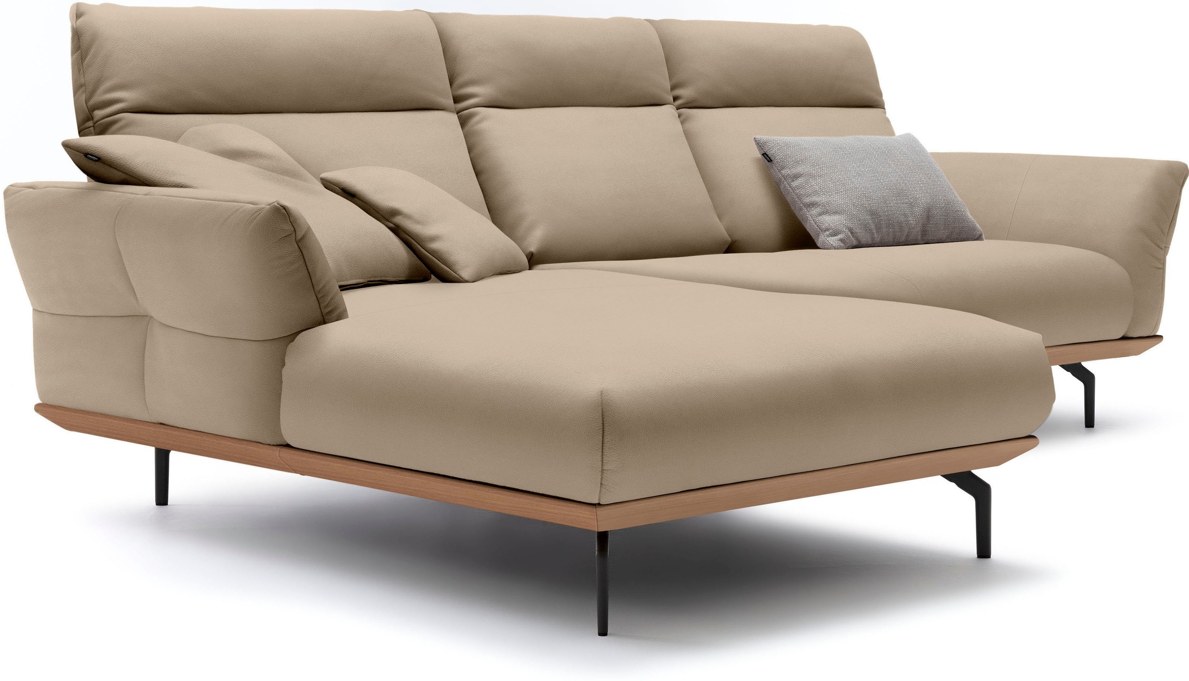 Creation BY ROLF BENZ Ecksofa »CR.460«, Sockel in Eiche, Alugussfüße in umbragrau, Breite 298 cm