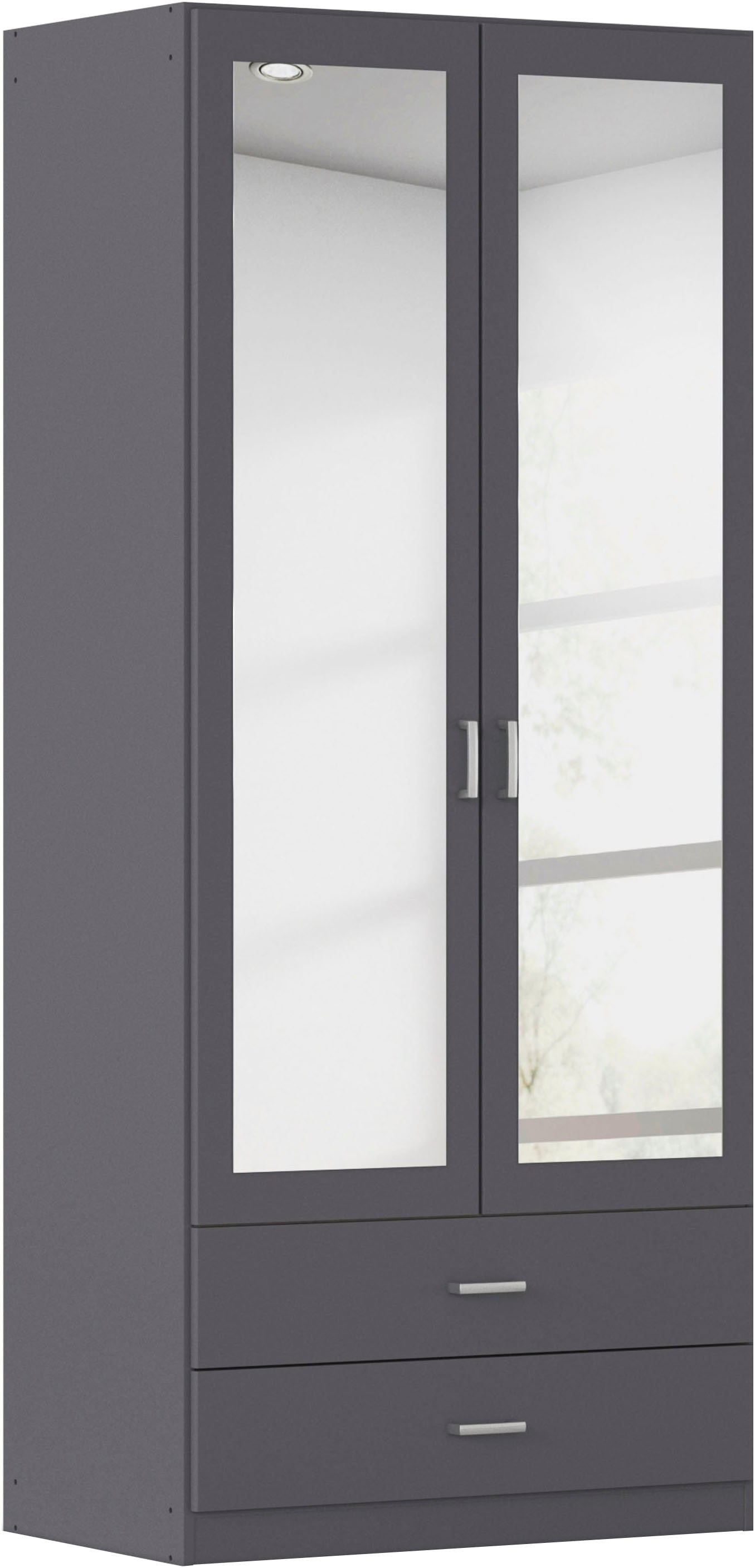 rauch Kleiderschrank "Schrank Garderobe Ankleide GAMMA Breiten 91/136/181/226/271/315/360 cm" in 3 Ausstattungen BASIC/CLASSIC/PREMIUM (inkl. SOFT-CLOSE-Funktion), verschiedene Griff-Varianten, mit Spiegel TOPSELLER MADE IN GERMANY