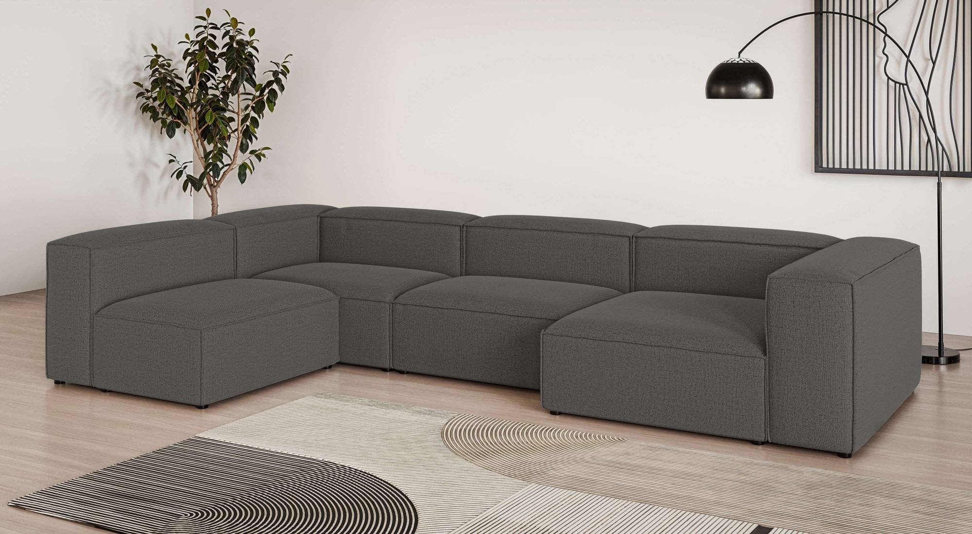 OTTO home Wohnlandschaft "HAILY U-Form mit Ottomane links/rechts, Maße B/T/ günstig online kaufen