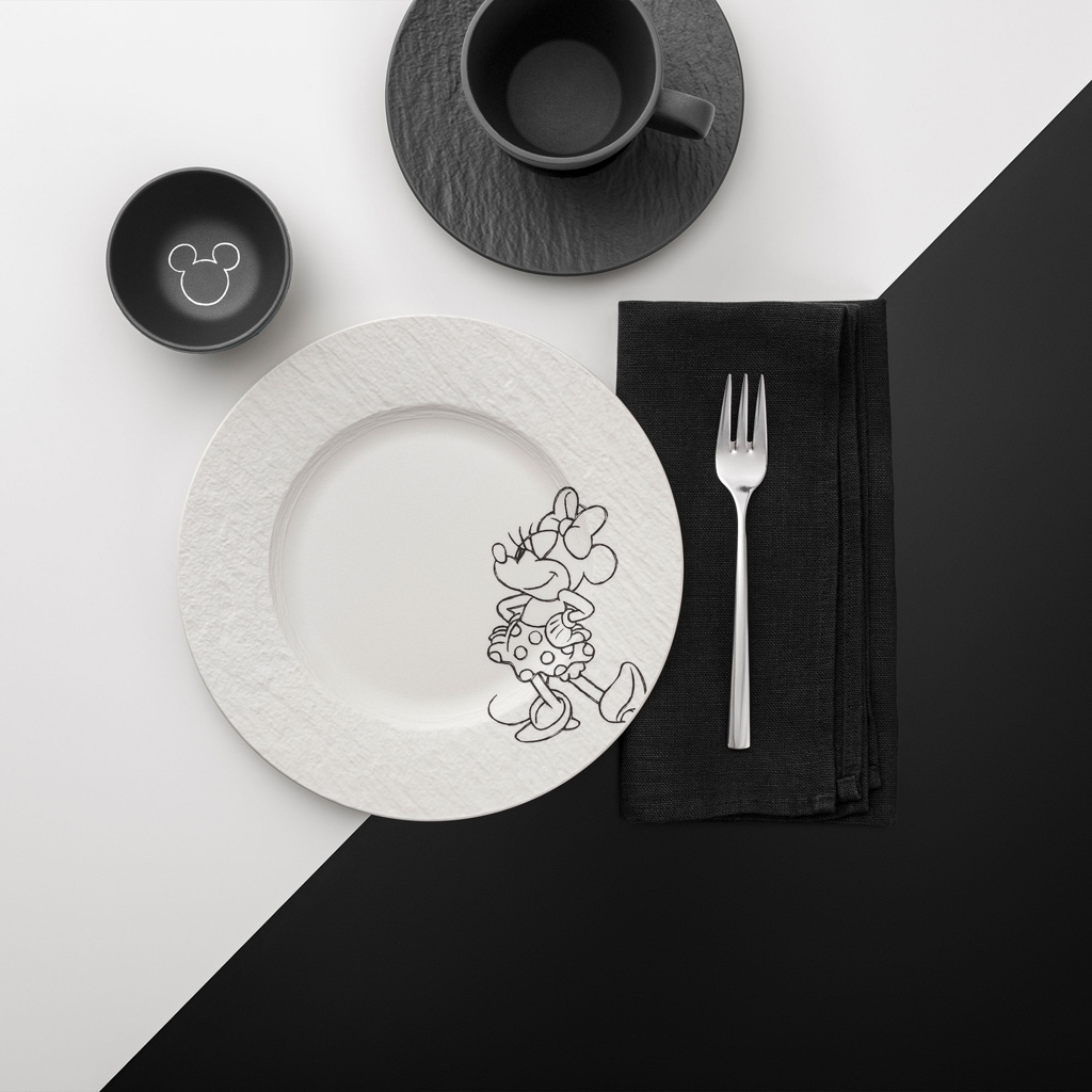Villeroy & Boch Frühstücksteller »Frühstücks-/Dessertteller Manufacture Rock blanc Mickey Mouse ø 21,7 cm 6er Set weiß« Spülmaschinenfest, Mikrowellensicher
