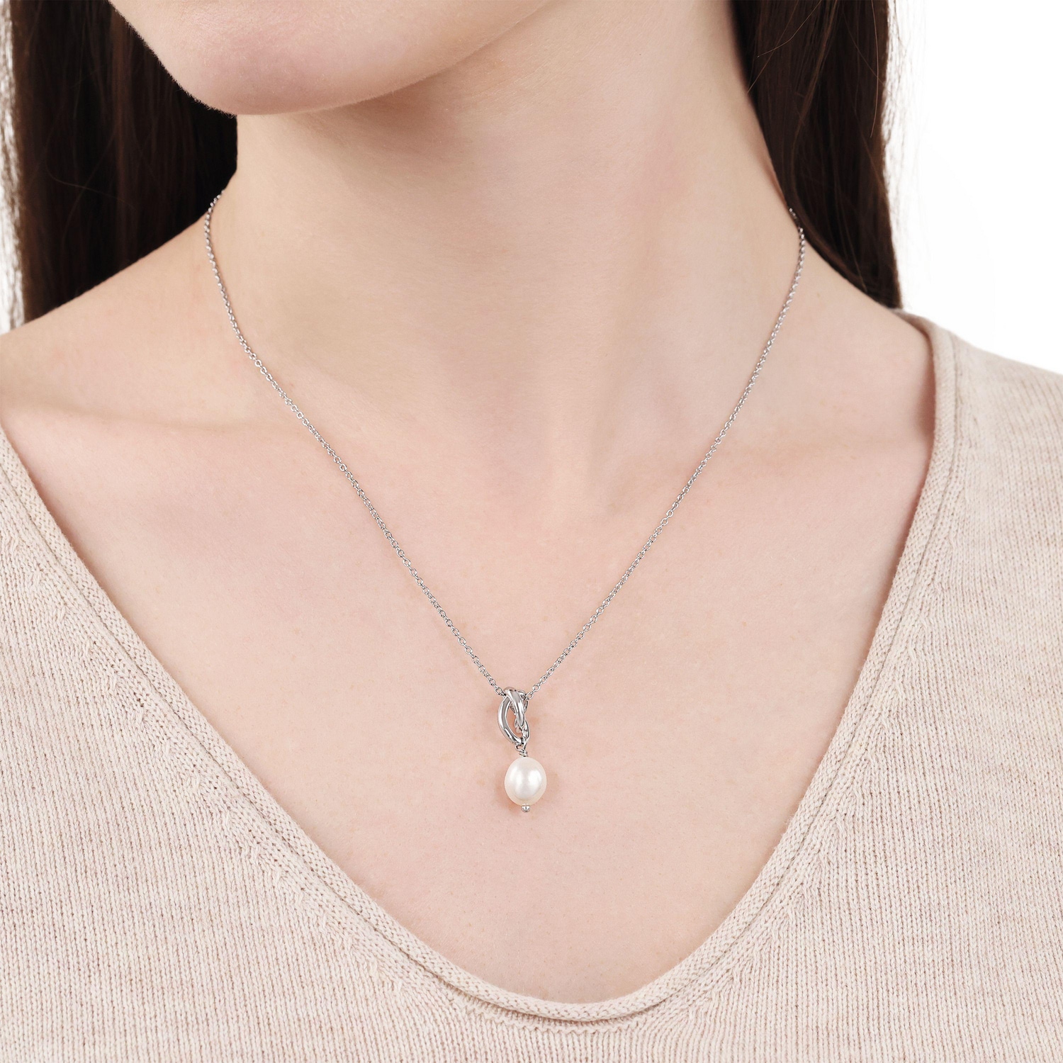 TOM TAILOR Kette mit Anhänger »Knoten-Motiv« mit Süßwasserzuchtperle