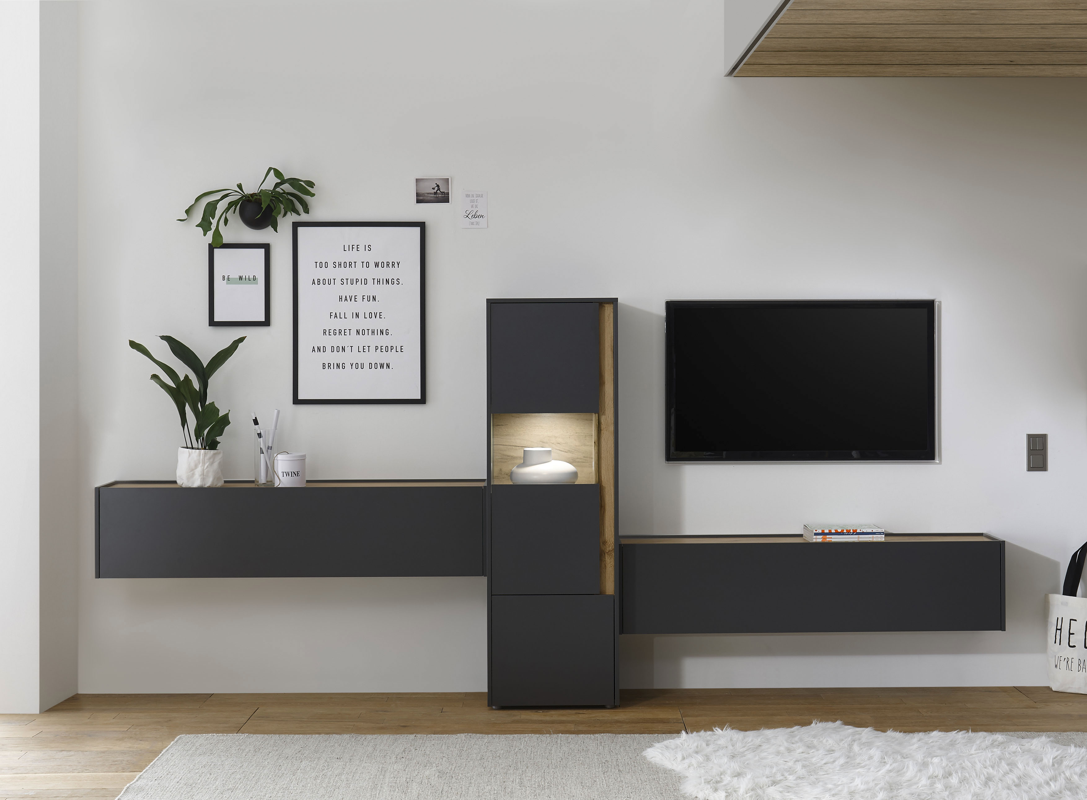 Home affaire Wohnwand "City/Giron, moderne Anbauwand, Komplettset in vielen Farben verfügbar" Set, 3 Stk. tlg.