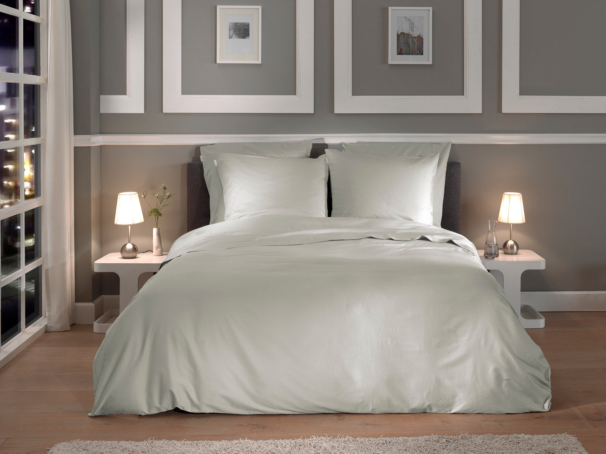 Heckett & Lane Bettwäsche "Punto" 2 Stk. gepunktet, 100% Baumwolle ab 135x2 günstig online kaufen