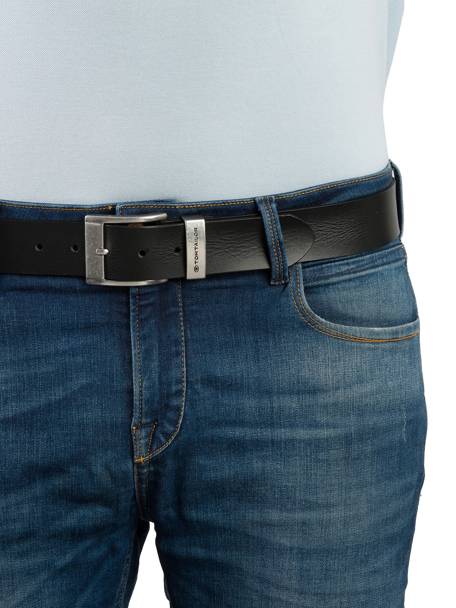 TOM TAILOR Ledergürtel »TTTOM«, 4 cm breiter Herrengürtel, Casual und Jeans Look