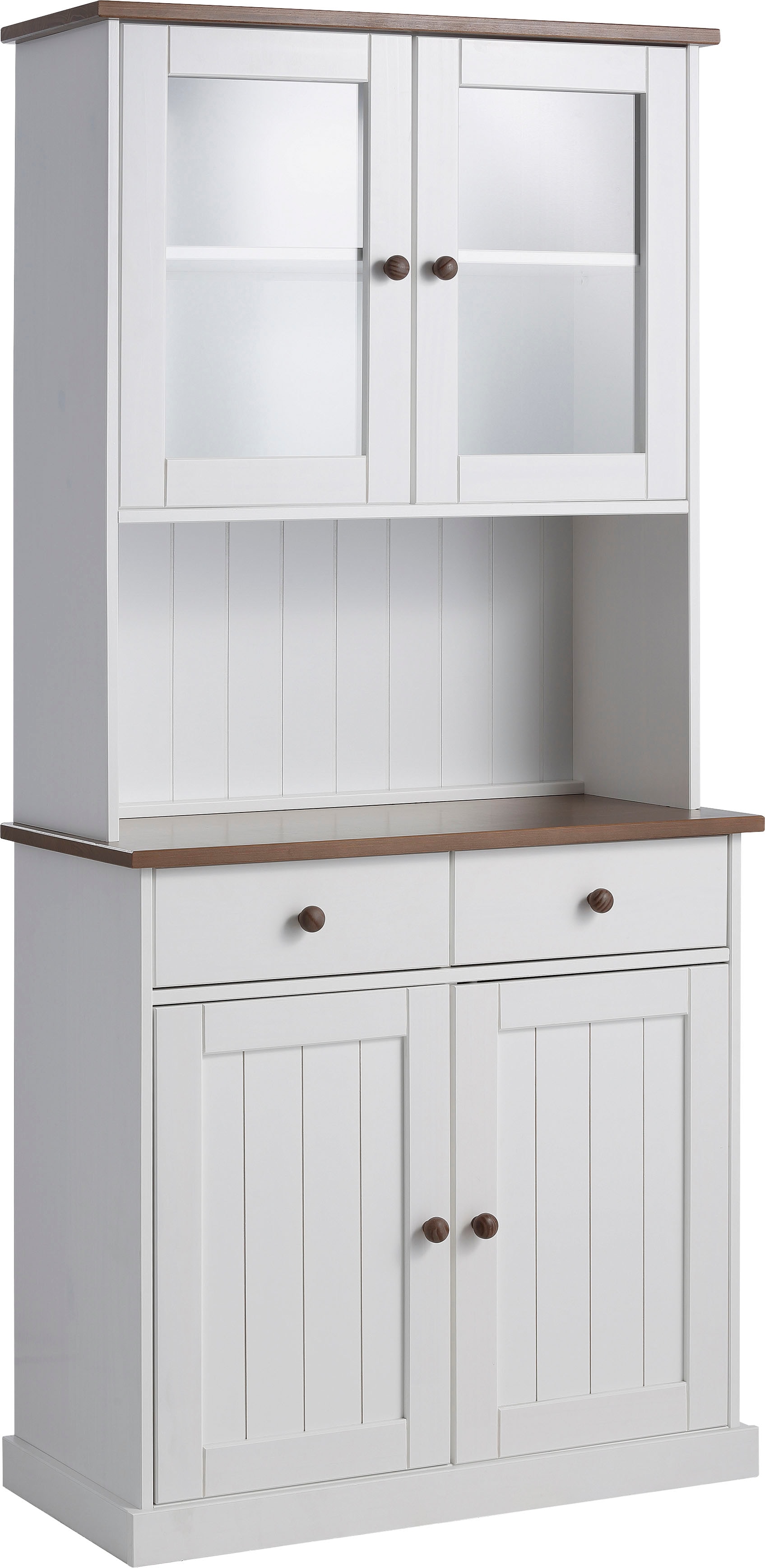 Inter Link Weiß Natur Buffet "Westerland Kiefer Massivholz Fsc Küchenschrank" Geschirrschrank Im Landhausstil Bxtxh: 90 X 45 X 190 Cm von Baur