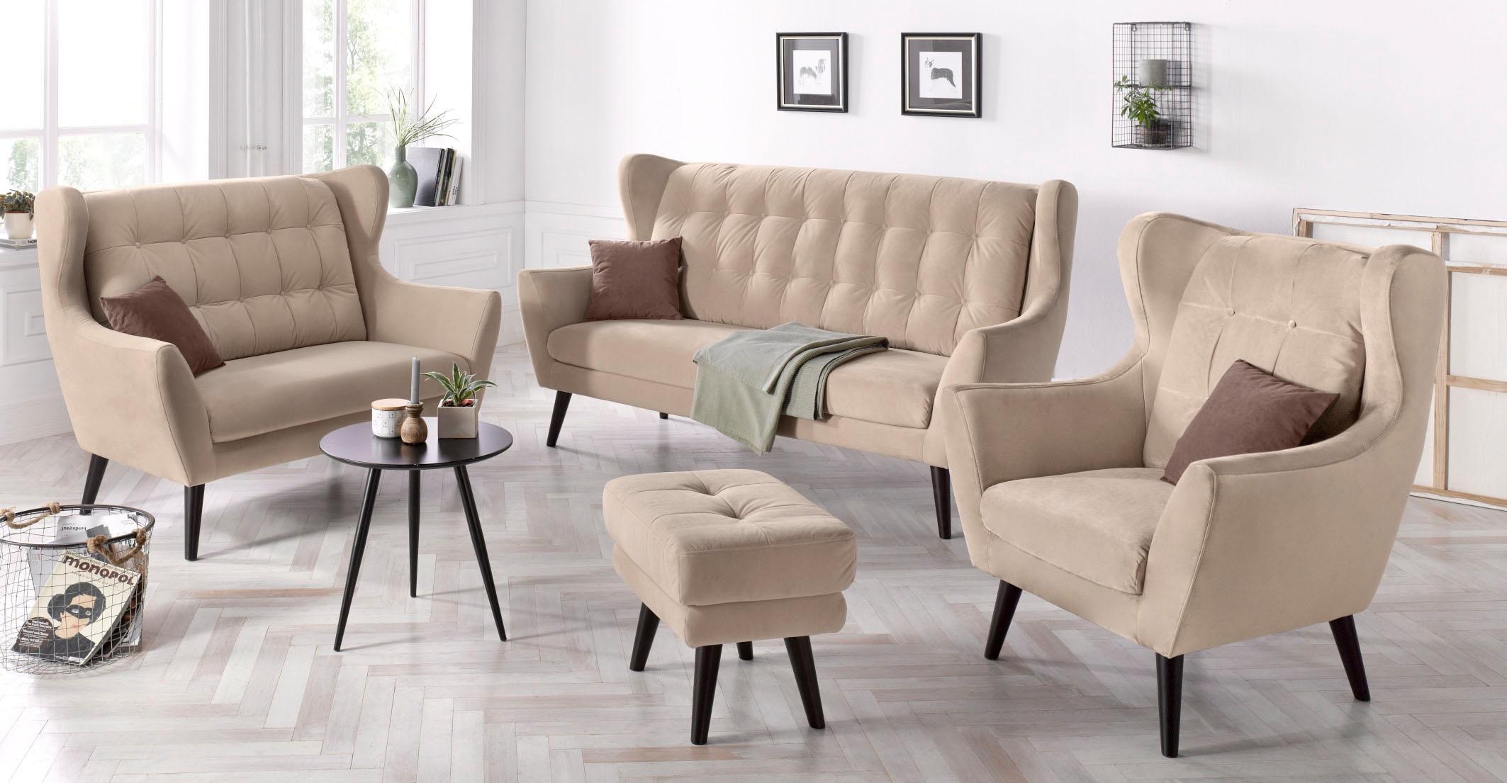 andas Ohrensessel »Hemmink, Sessel, Loungesessel«, mit Knopfheftung