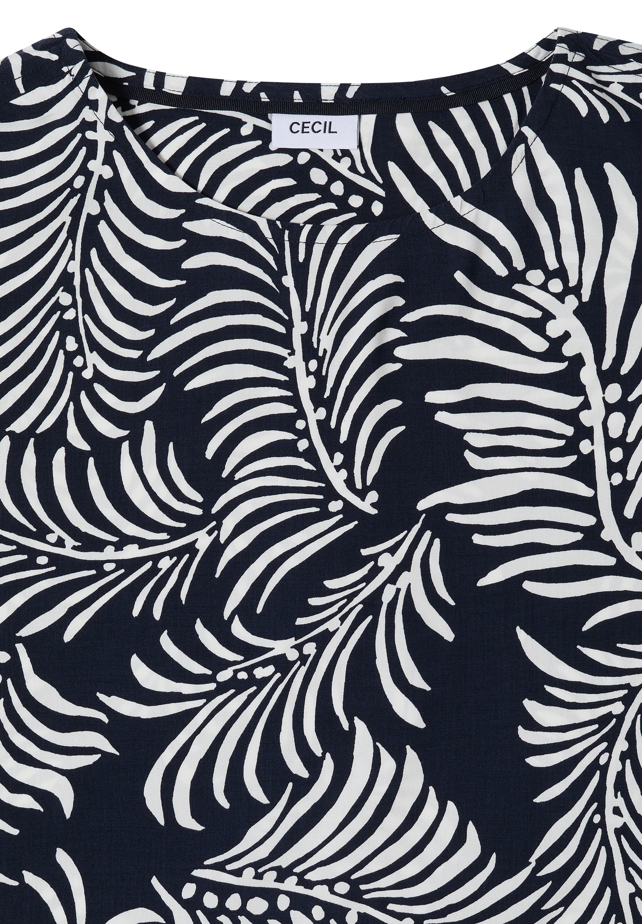 Cecil Kurzarmbluse mit Blätterprint