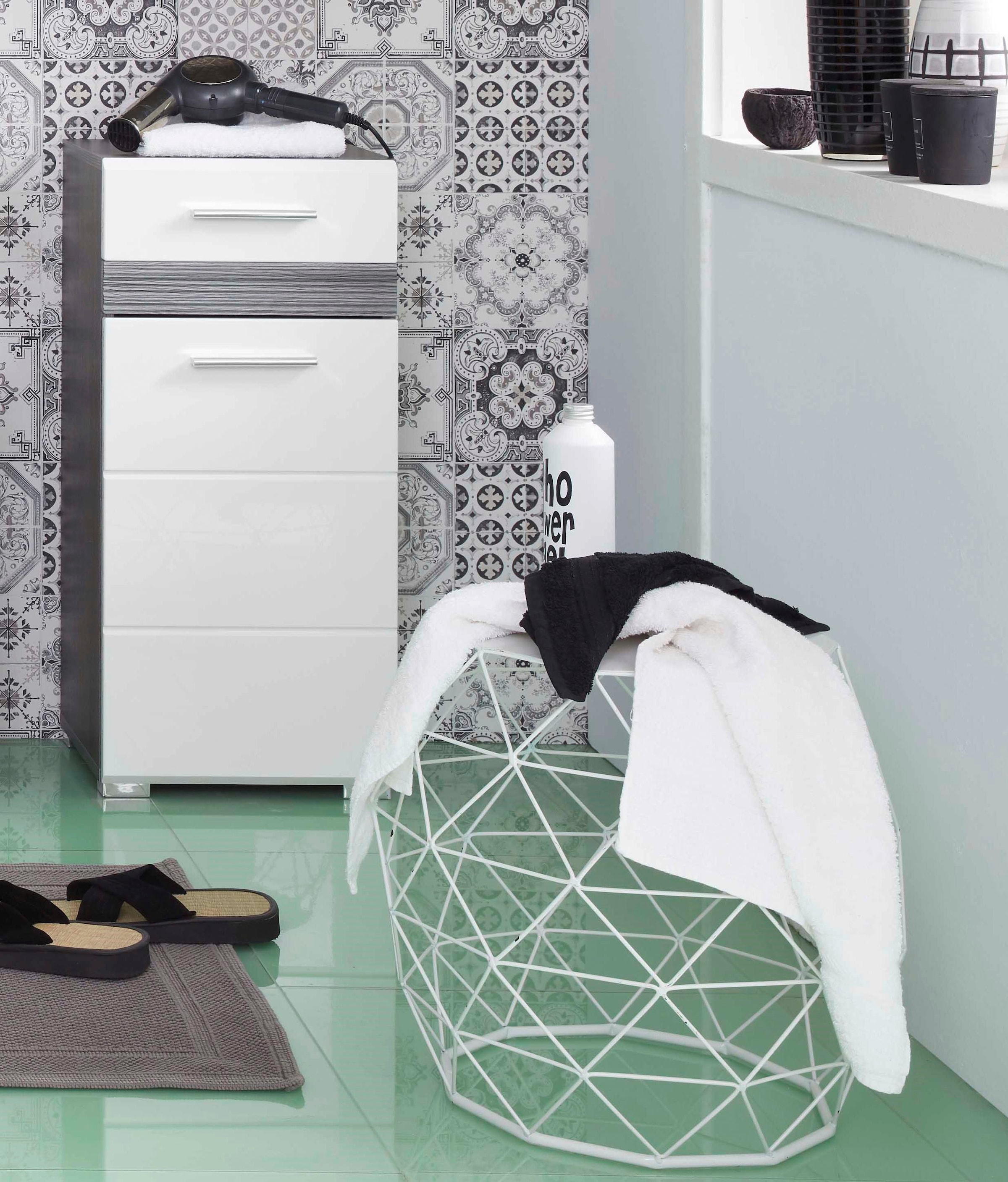 welltime Unterschrank "Toulon" Kommode mit 1 Tür & 1 Schublade - (B/T/H) 37 günstig online kaufen