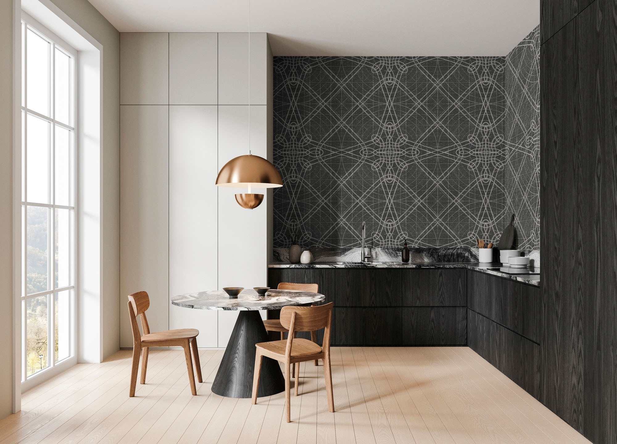 living walls Fototapete »Walls by Patel 5 Fototapete Geometrische Linien« geometrisch glatt Geometrische Linien auf 200 g/m² Premium-Vlies