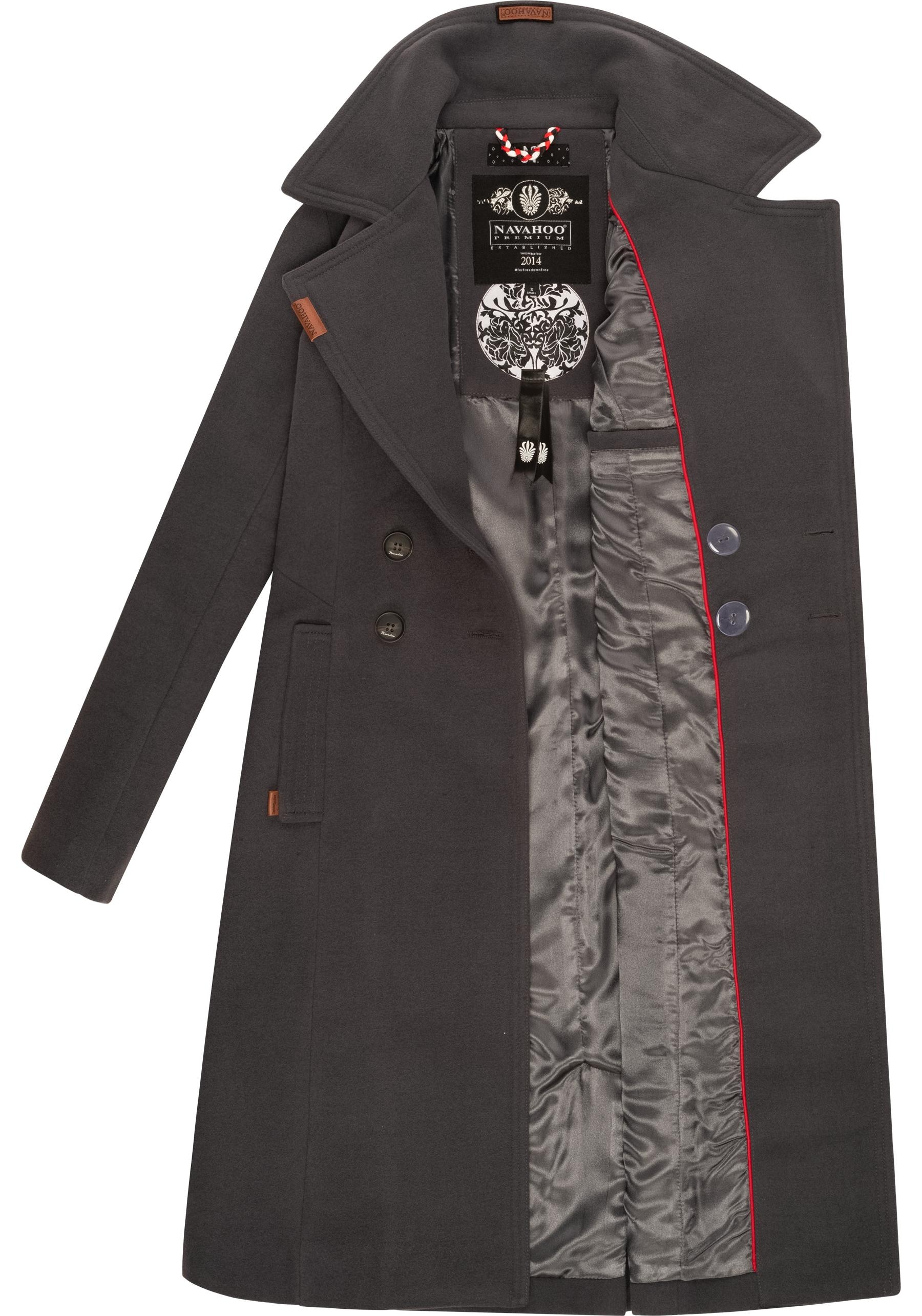 Navahoo Wintermantel »Wooly«, edler Damen Trenchcoat in Wollmantel-Optik