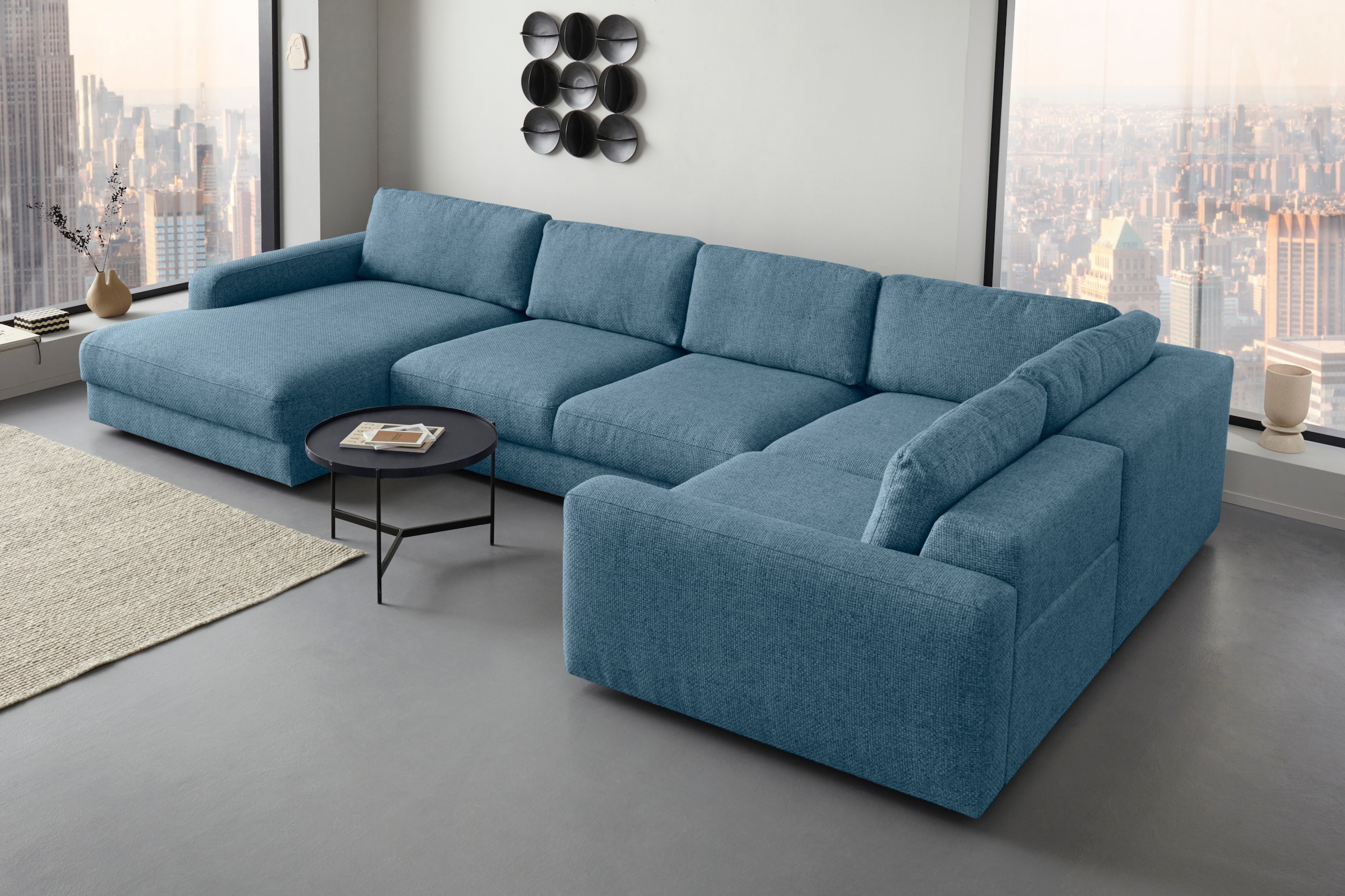 Home affaire Wohnlandschaft "Bloomfield, Mega Polsterecke, Breite 390cm, vi günstig online kaufen