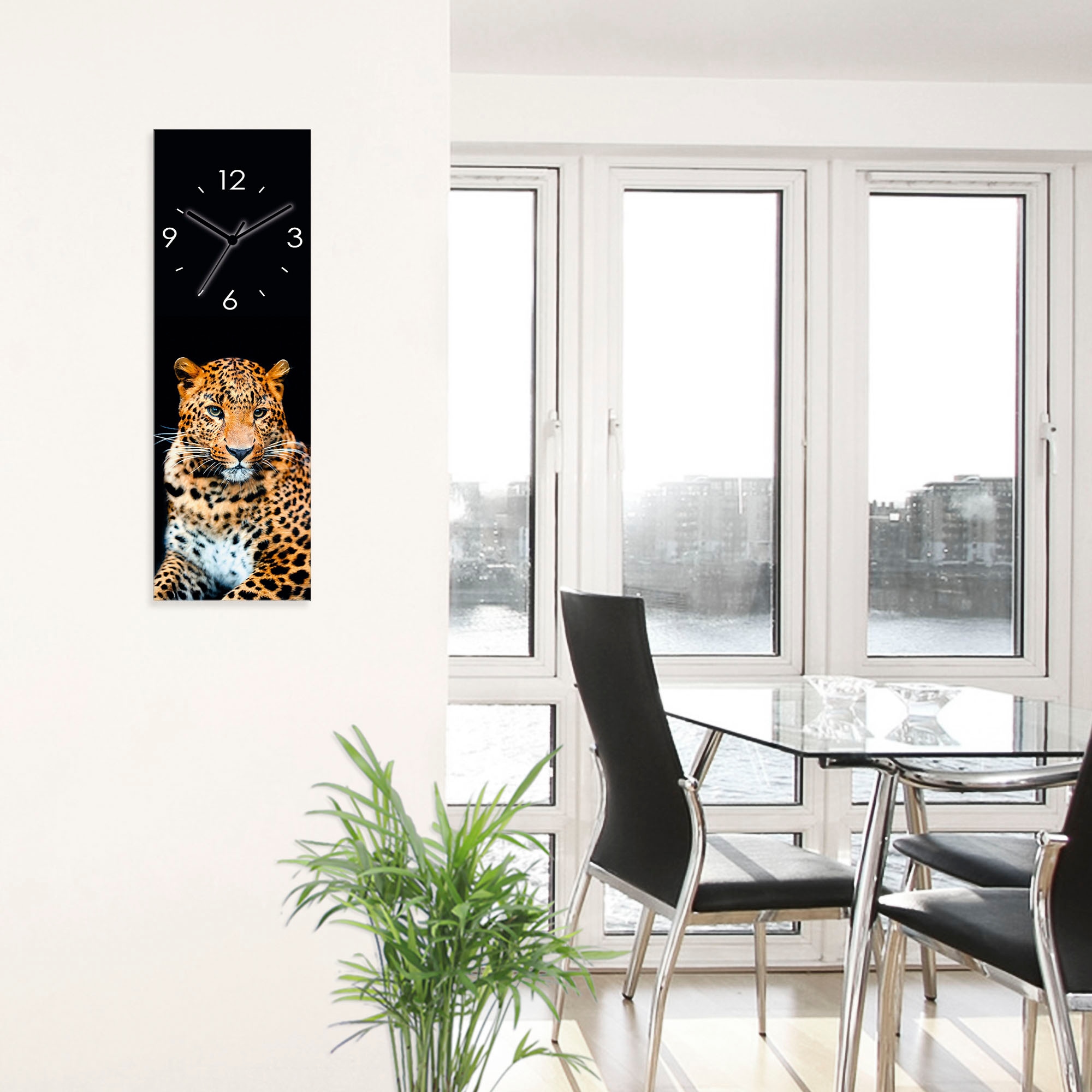Artland Wanduhr »Wütender wilder Leopard«, wahlweise mit Quarz- oder Funkuhrwerk, lautlos ohne Tickgeräusche