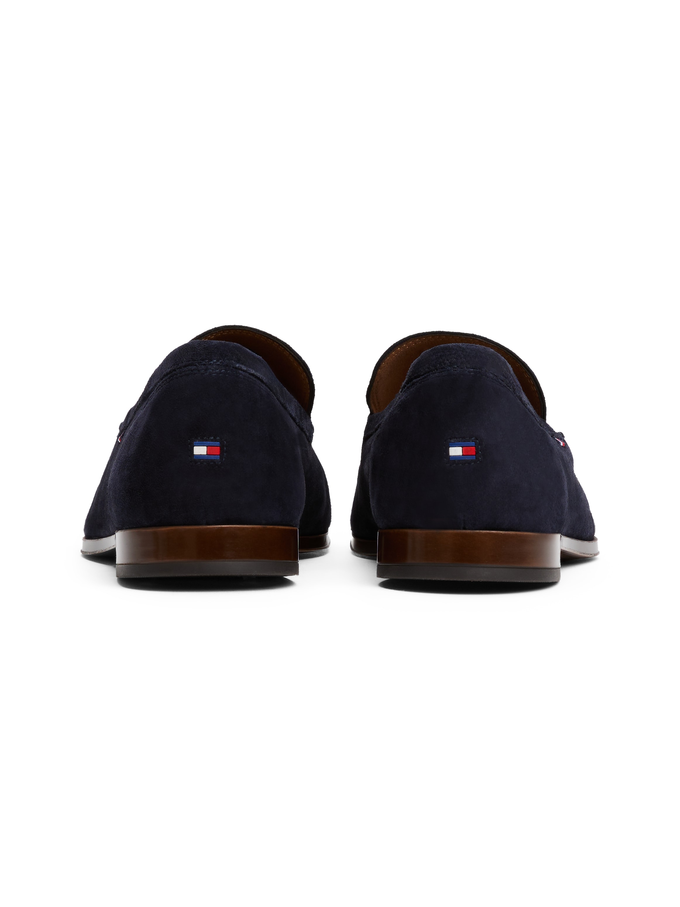 Tommy Hilfiger Slipper »HILFIGER FLEXIBLE SUEDE LOAFER«, Blockabsatz, Loafer, Businsesschuh, Abendschuh mit Logoflag