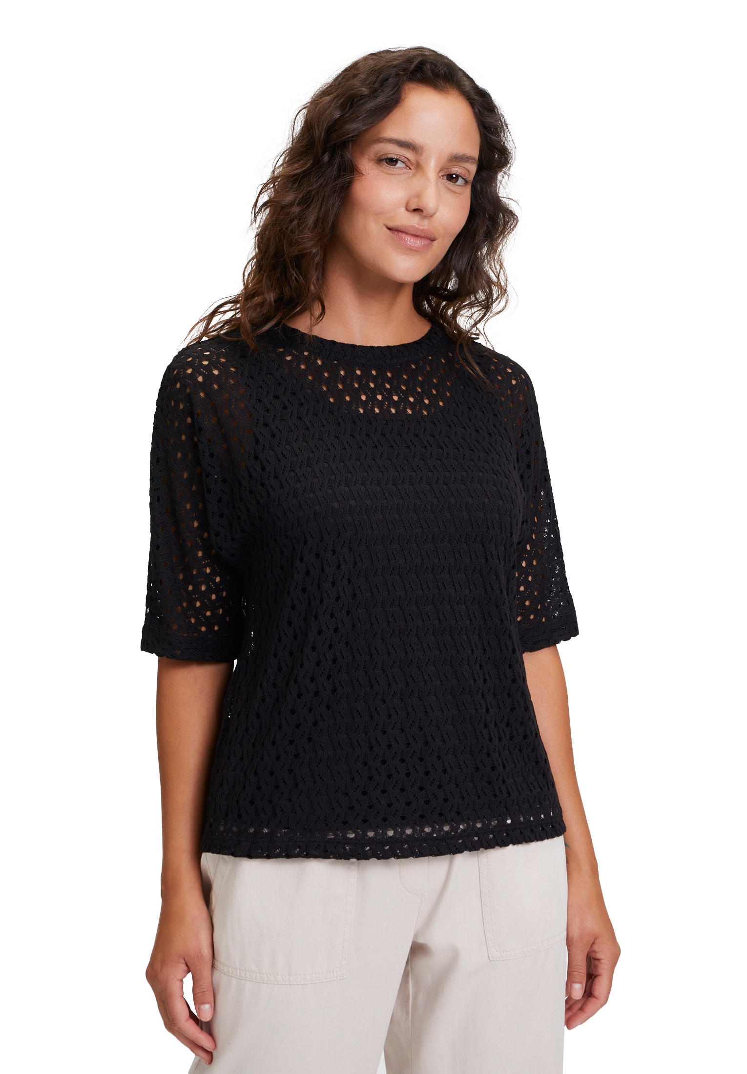 Betty&Co Kurzarmshirt "Damen Sweatpullover mit Fledermausärmeln" 1 Stk. tlg günstig online kaufen
